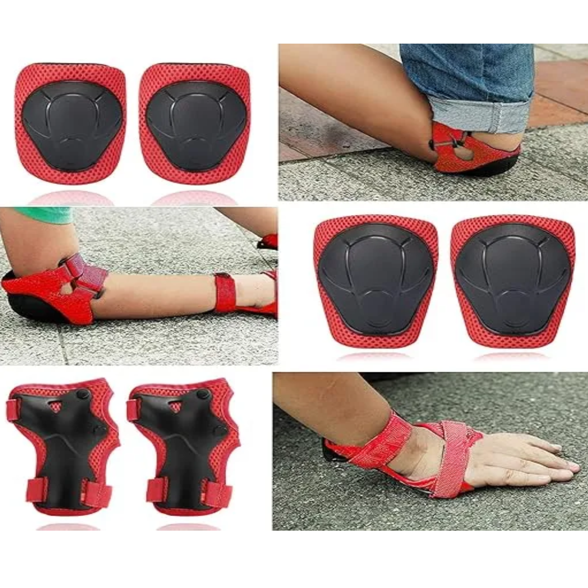 Foto 4 pulgar | Kit 6pcs Rodilleras Coderas Y Muñequeras Para Niños Eo Safe Imports Esi-20830 Rojo