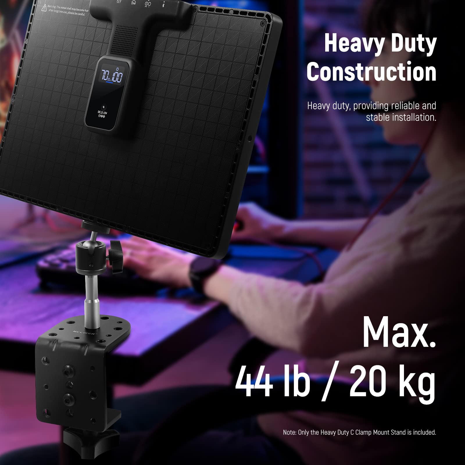Foto 5 | Pinza En C Neewer Heavy Duty Con Columna De Montaje Para Soporte Ligero - Venta Internacional.