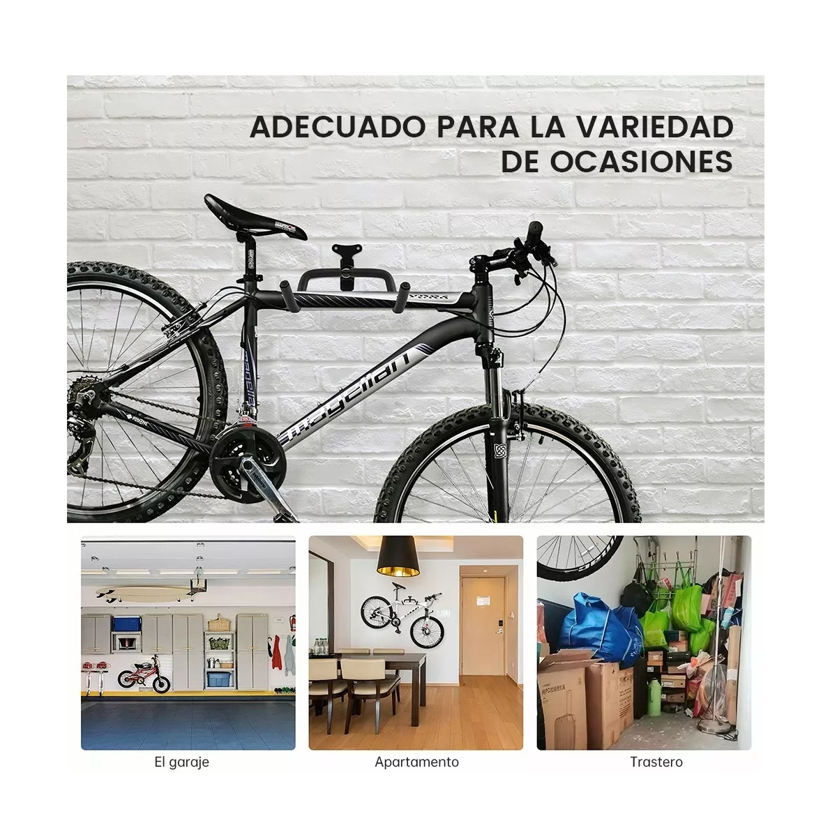 Foto 4 pulgar | Soporte Porta Bicicleta De Doble Gancho De Pared Eo Safe Imports Esi-5334 color Negro