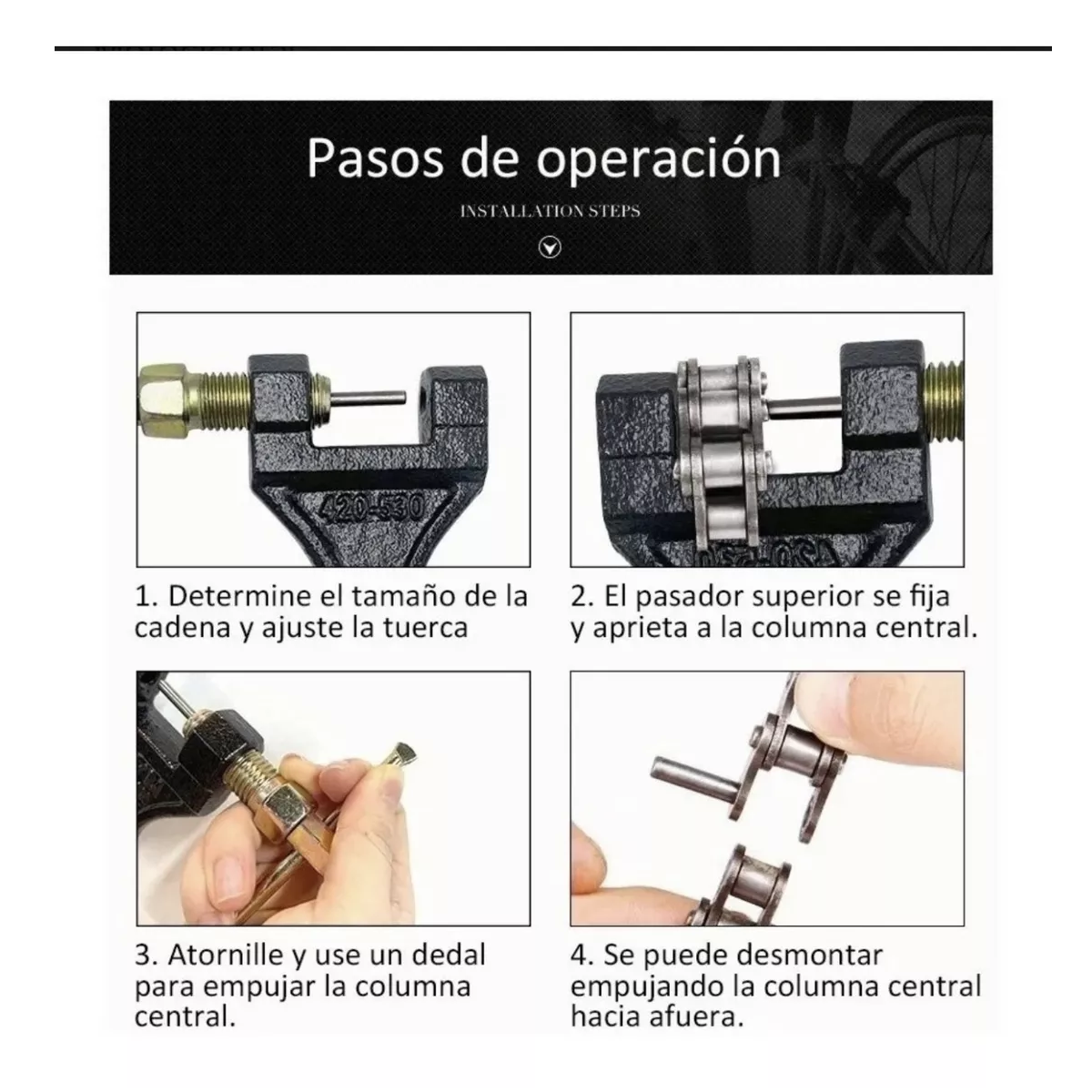 Foto 4 pulgar | Cortador de Cadena para Motocicletas Eo Safe Imports Esi-4081 color Negro