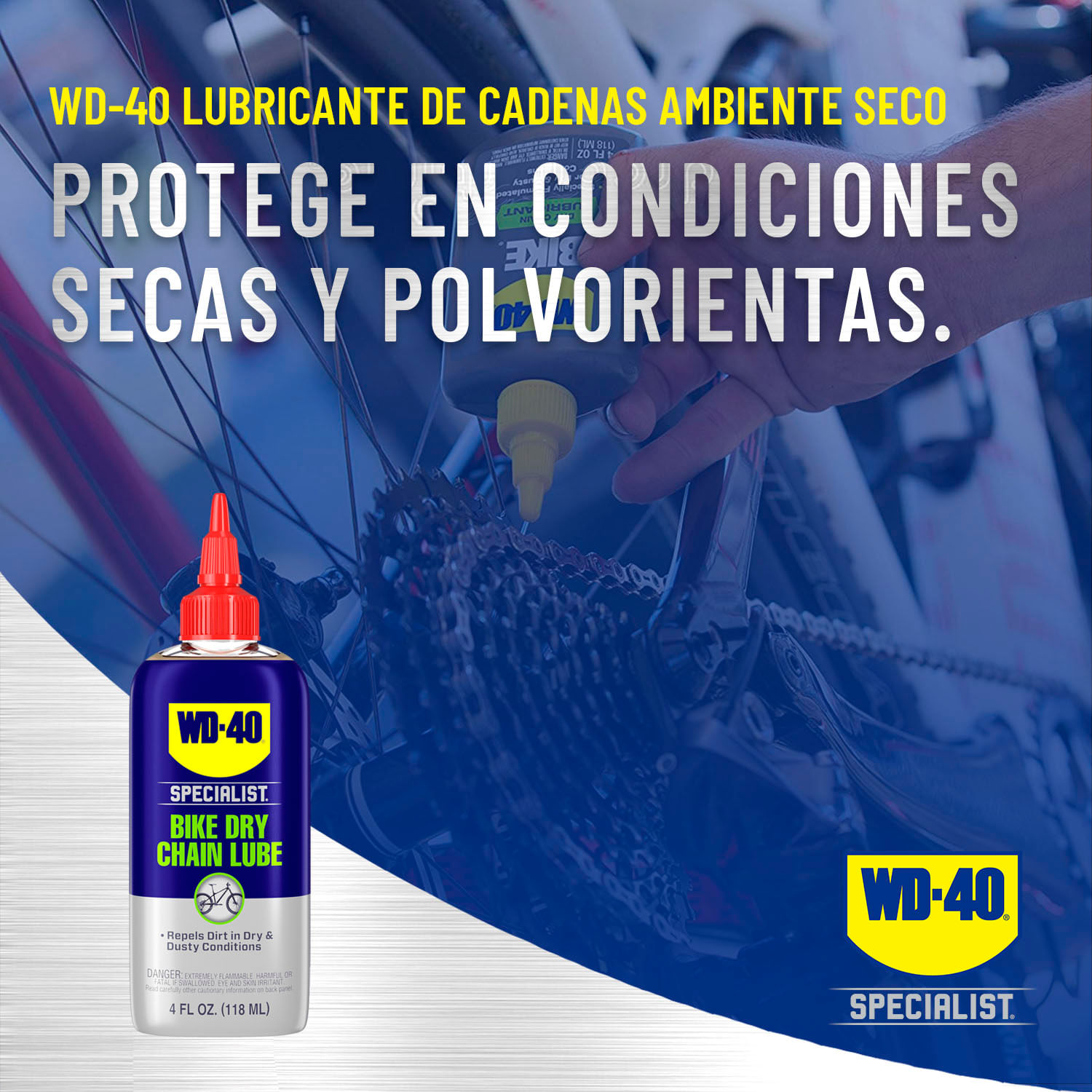 Foto 3 pulgar | Lubricante de Cadena para Ambiente Seco WD-40 118 ml