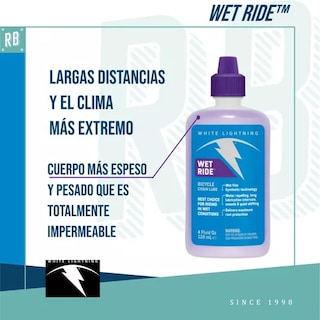 Foto 2 | Aceite Lubricante para Bicicleta White Ligtning Wet Ride 120 ml