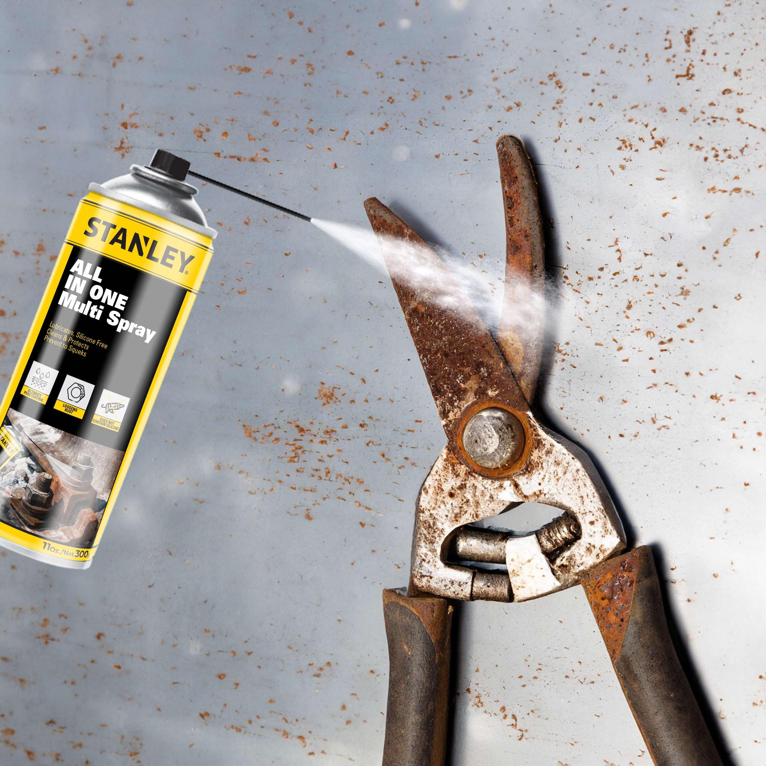 Foto 3 | Aerosol Inhibidor De Corrosión Stanley, Eliminador De Óxido, 325 Ml, Paquete De 12 - Venta Internacional.