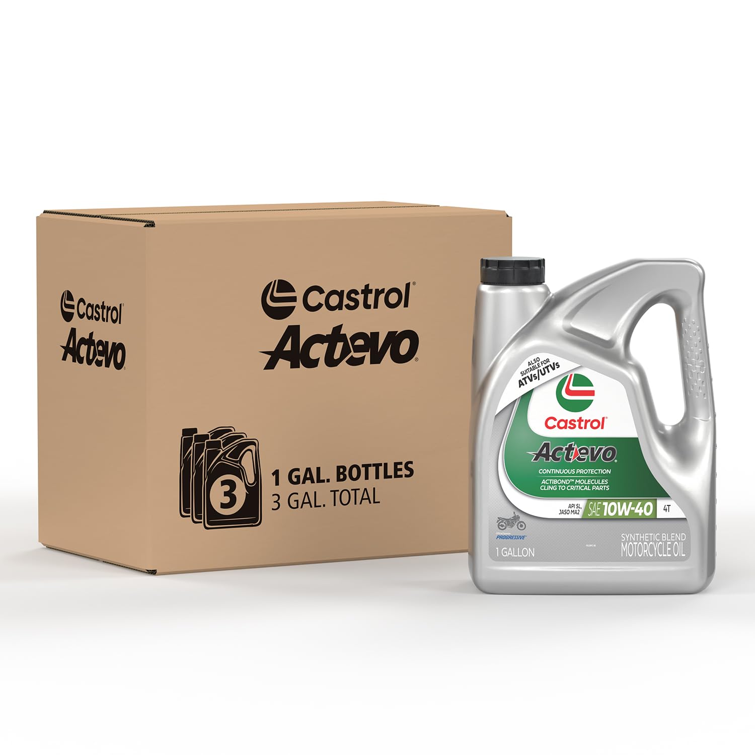 Aceite Para Moto Castrol Actevo 10w-40 4t Sintético 3x3,78 L - Venta Internacional.