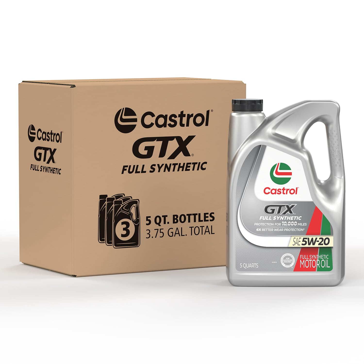 Foto 2 pulgar | Aceite De Motor Castrol Gtx Totalmente Sintético 5w-20 5l (x3) - Venta Internacional.
