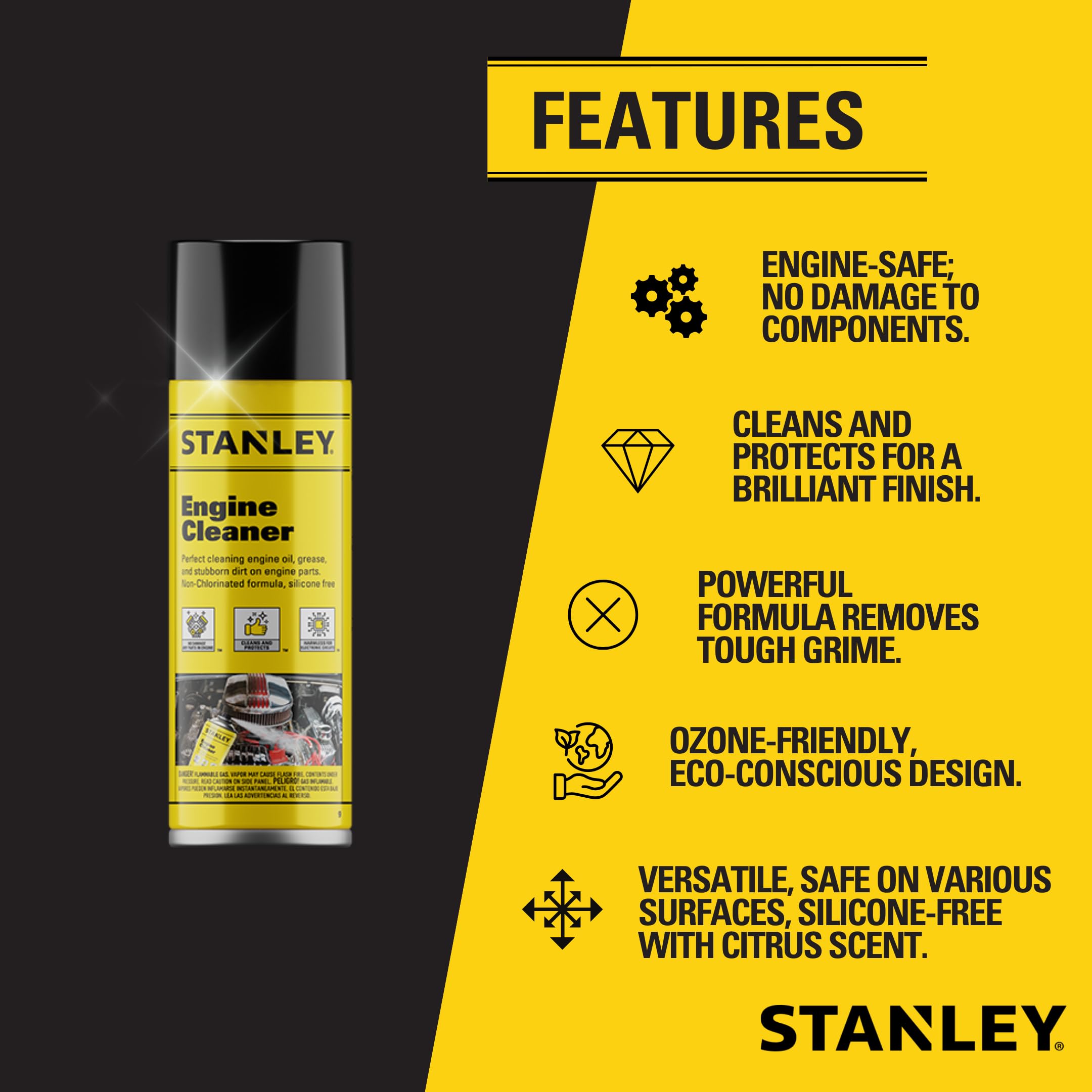 Foto 6 pulgar | Limpiador De Motores En Aerosol Stanley, 355 Ml, Desengrasante Automotriz - Venta Internacional.