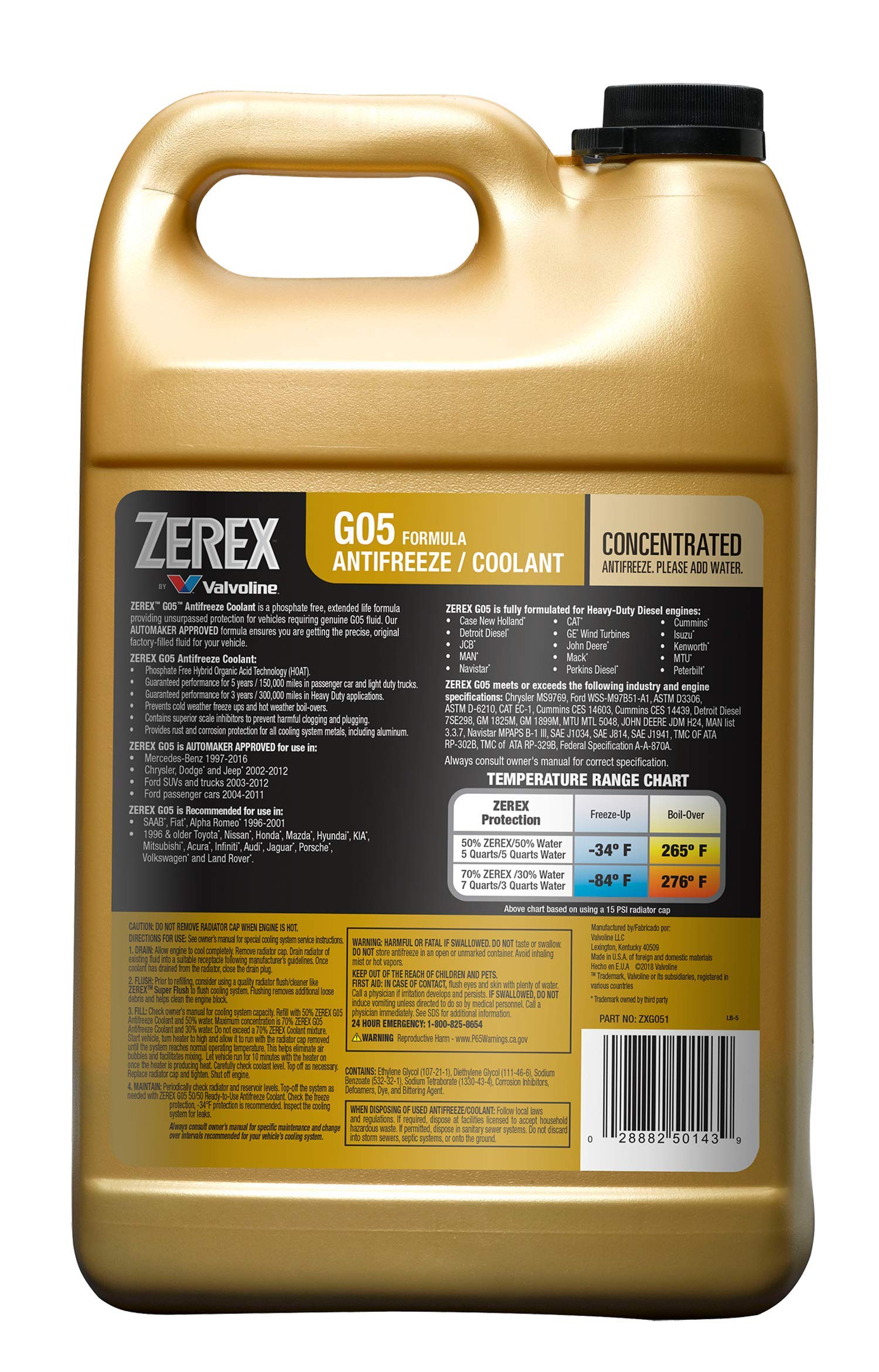 Foto 3 pulgar | Anticongelante/refrigerante Valvoline Zerex G05 Sin Fosfatos 3.78 L - Venta Internacional.