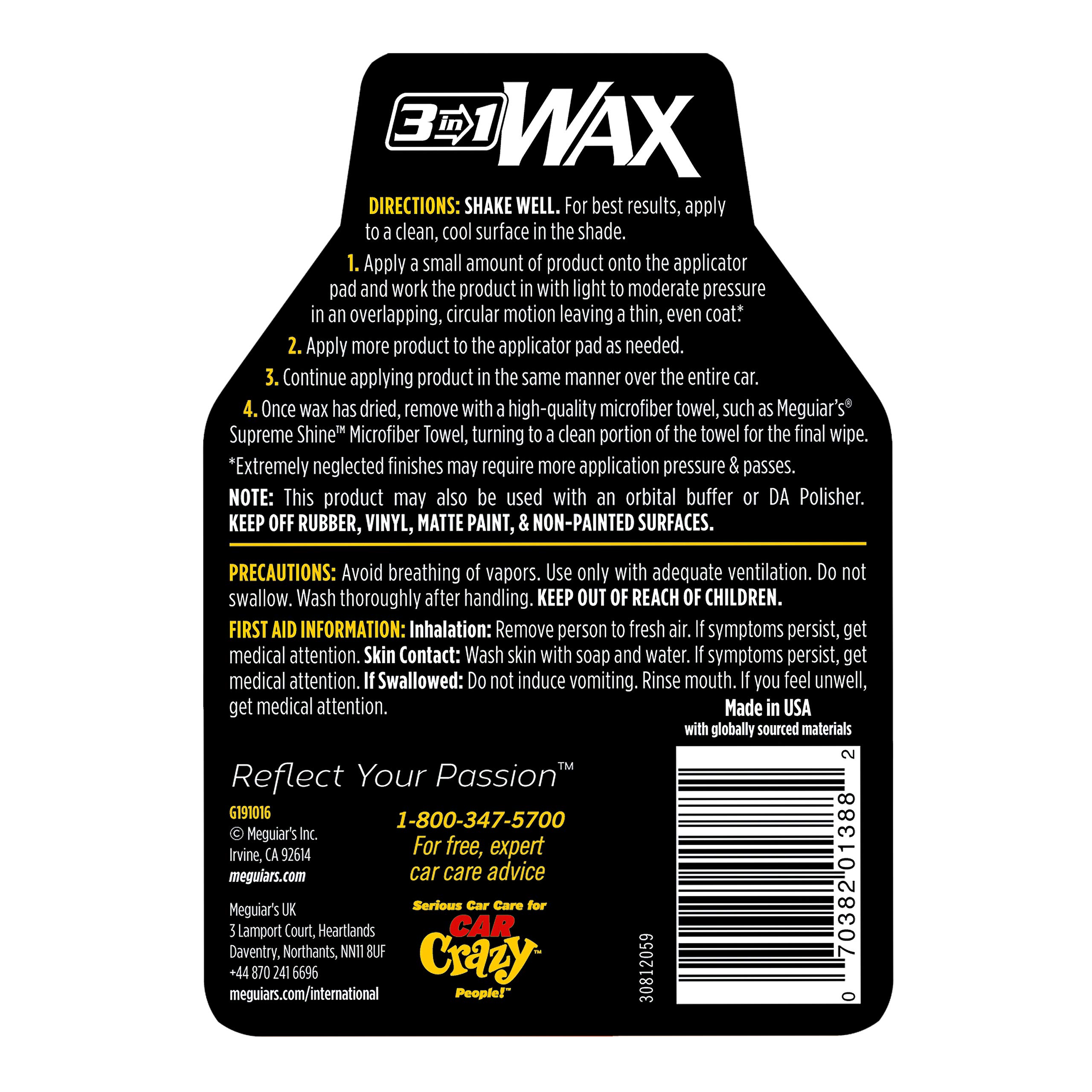 Foto 7 | Limpiador Avanzado 3 En 1 De Wax Meguiar's  473 Ml  Alto Brillo - Venta Internacional.