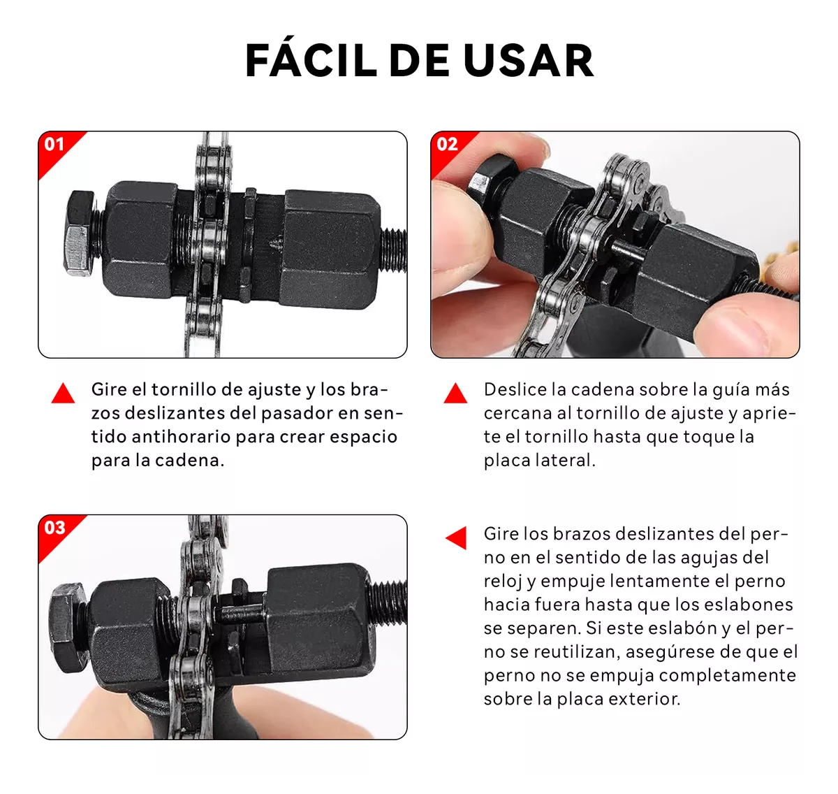 Foto 3 pulgar | Kit De Pinzas Cortador Extractor De Pernos De Cadena Bicicleta, Negro