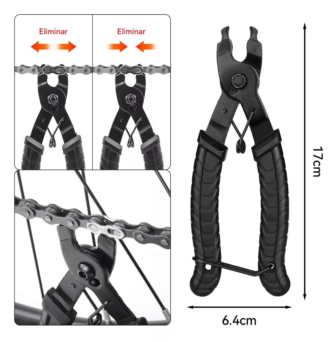 Foto 4 pulgar | Kit De Pinzas Cortador Extractor De Pernos De Cadena Bicicleta, Negro