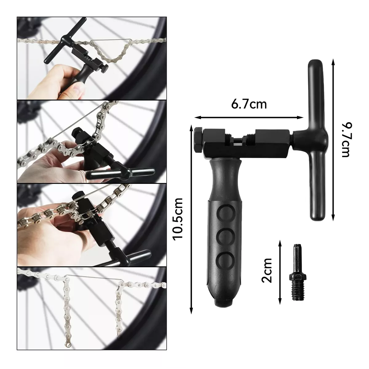 Foto 5 pulgar | Kit De Pinzas Cortador Extractor De Pernos De Cadena Bicicleta, Negro