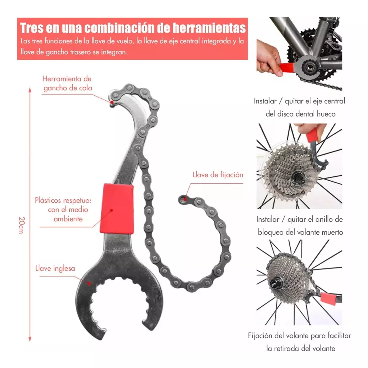Foto 4 pulgar | Herramientas P/reparación Lab.g Bicicletas Extractor Pernos Cadena Negro/plata