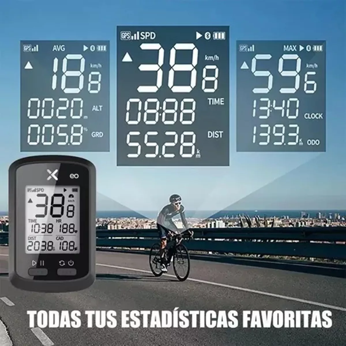 Foto 4 pulgar | Velocímetro/odómetro Para Bicicleta G+ Gps Con Soporte+funda Eo Safe Imports Esi-13370-1 Negro