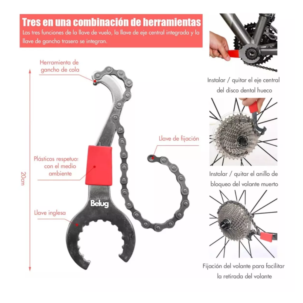 Foto 4 pulgar | Herramientas P/reparación Bicicletas Belug  Extractor Pernos Cadena 12 Pzs Negro
