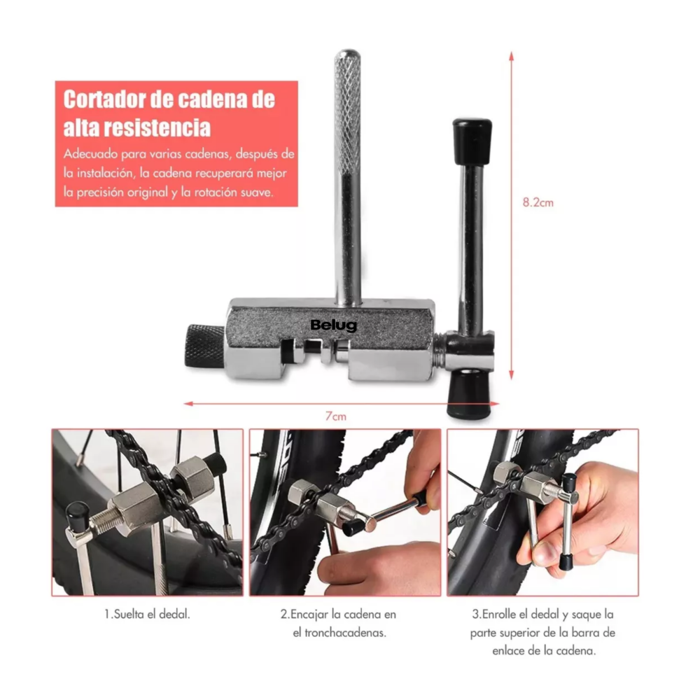 Foto 5 pulgar | Herramientas P/reparación Bicicletas Belug  Extractor Pernos Cadena 12 Pzs Negro
