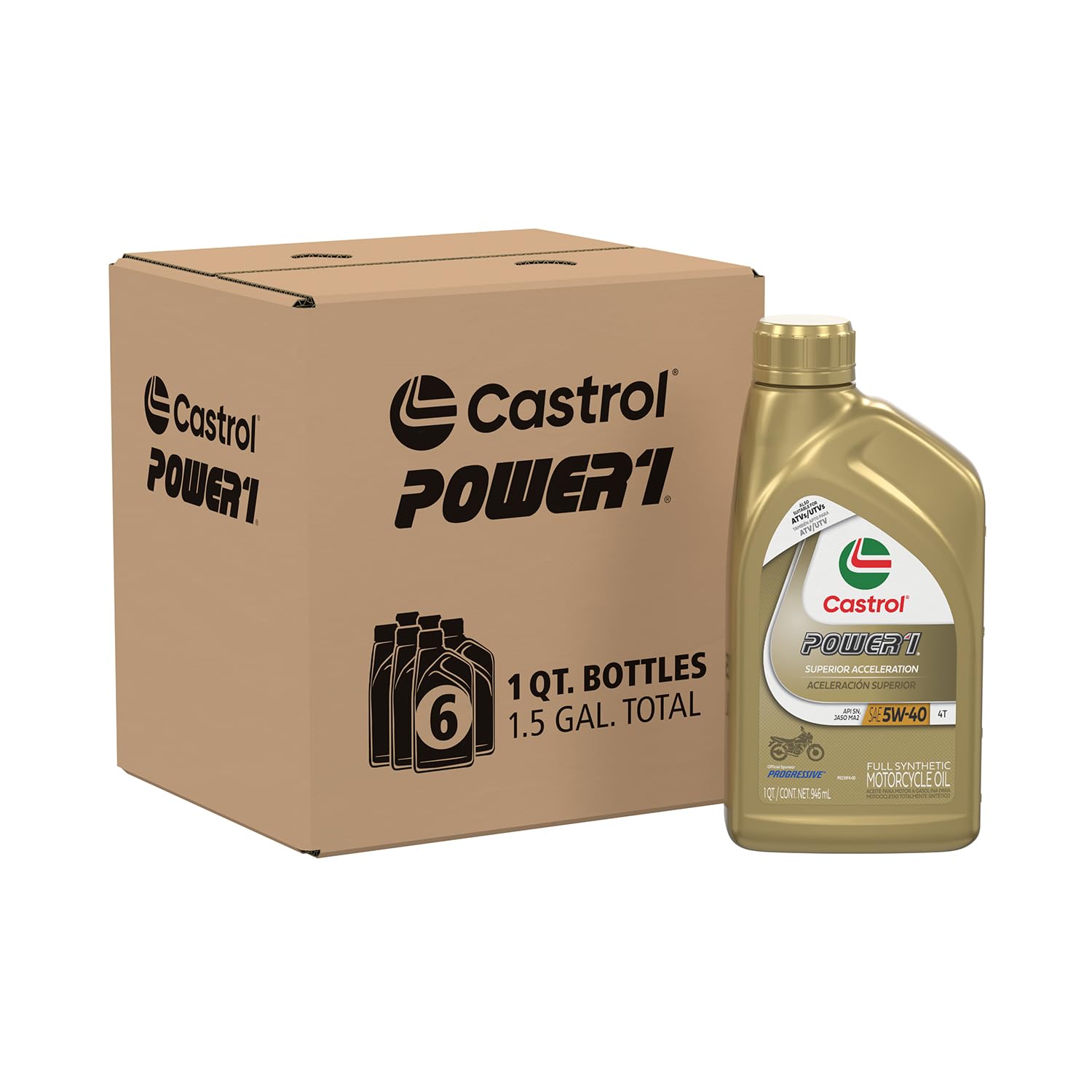 Foto 2 pulgar | Aceite Para Moto Castrol Power1 4t 5w-40 Totalmente Sintético 6x1l - Venta Internacional.