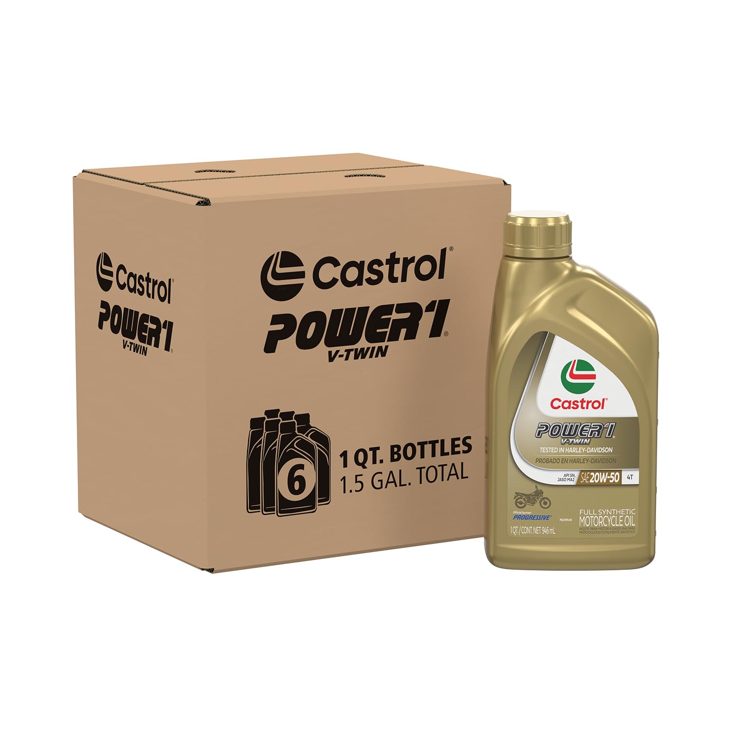 Foto 2 pulgar | Aceite Para Moto Castrol Power1 V-twin 20w-50 Totalmente Sintético - Venta Internacional.