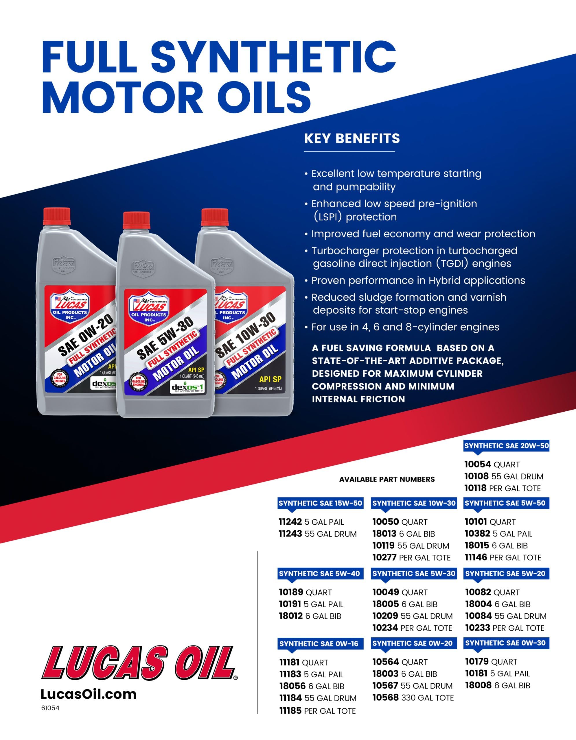 Foto 4 pulgar | Aceite De Motor Lucas Oil 10101 Sintético Sae 5w-50 4,7 L (paquete De 6) - Venta Internacional.