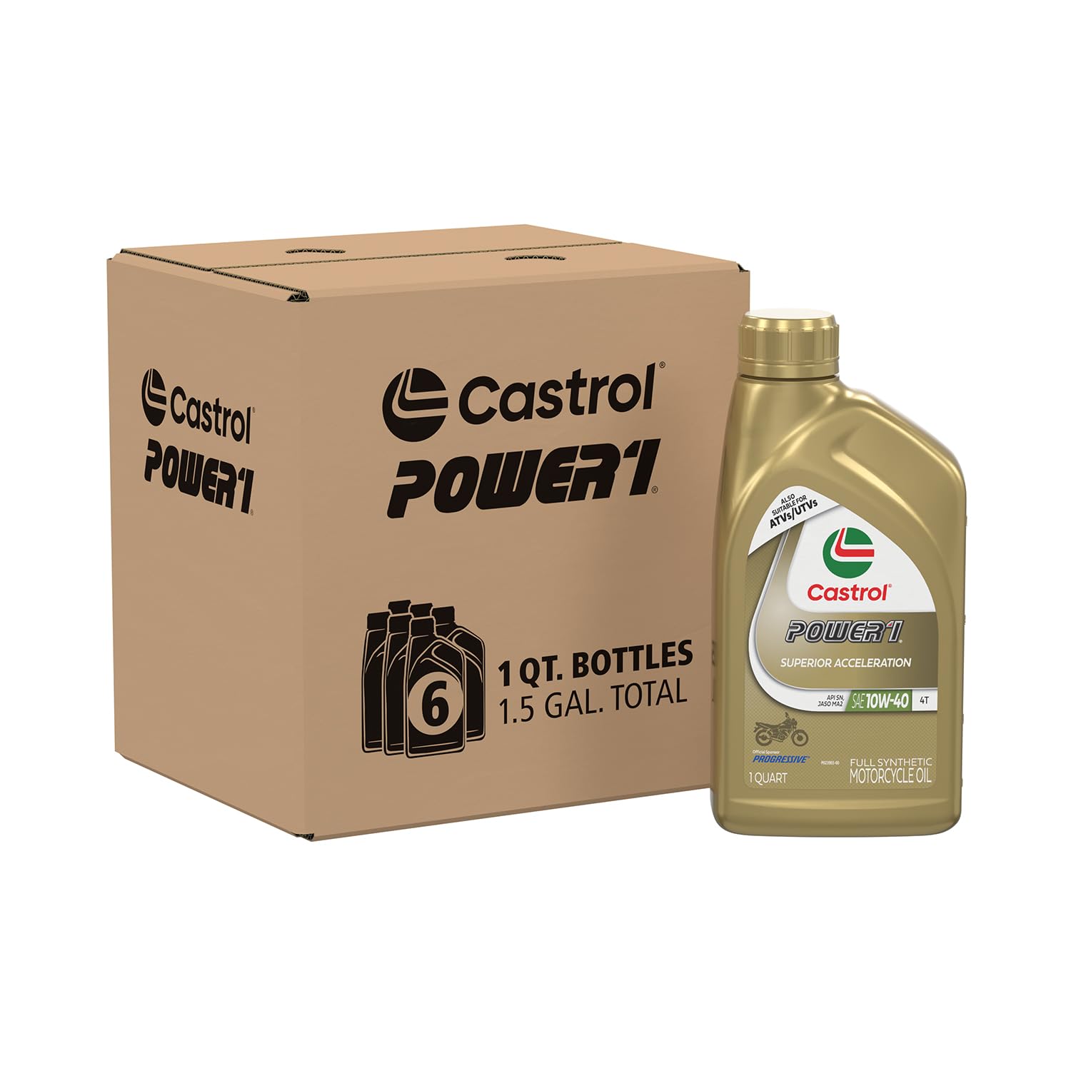 Foto 2 pulgar | Aceite Para Moto Castrol Power1 4t 10w-40 Totalmente Sintético 6x1l - Venta Internacional.
