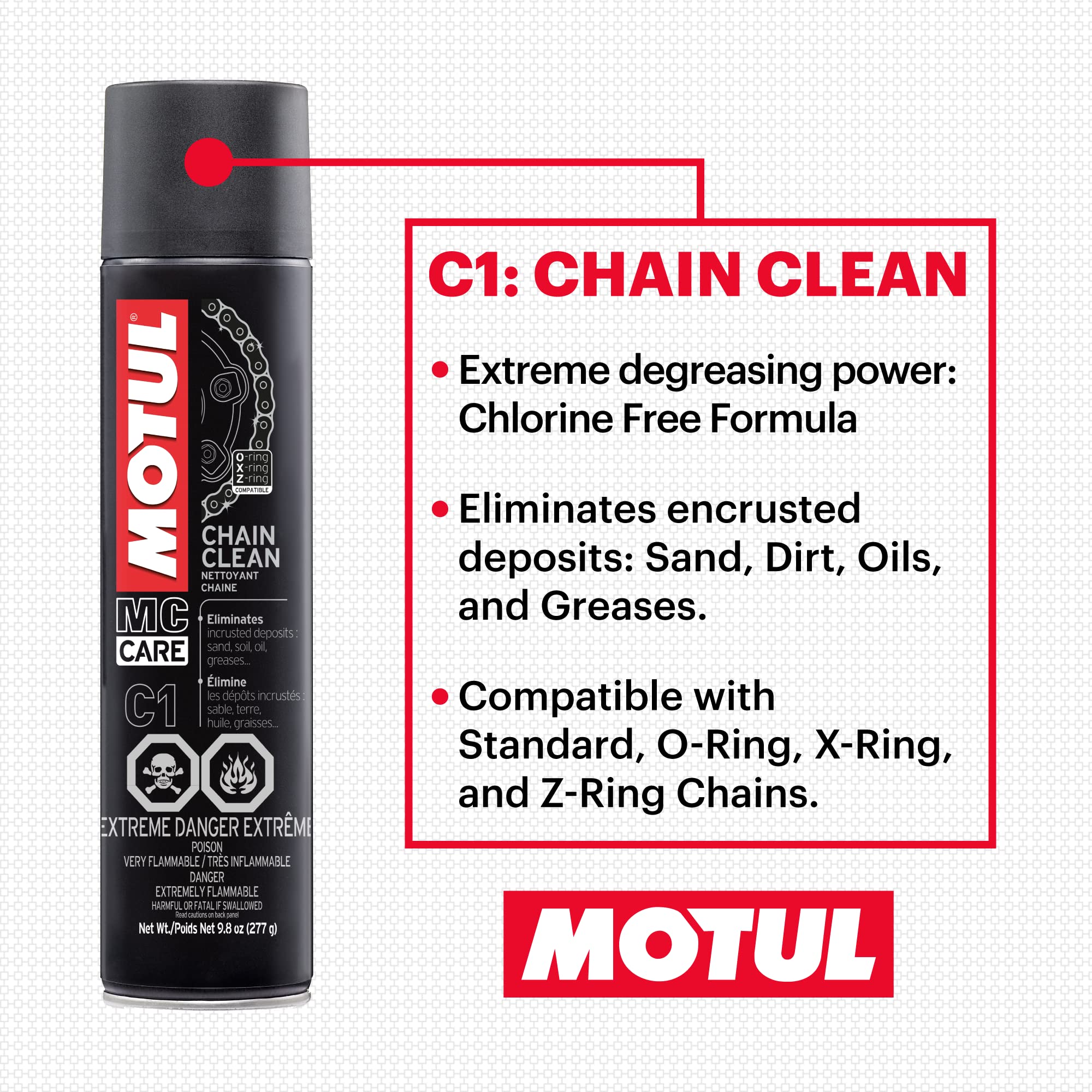 Foto 2 | Kit Completo De Lubricación Para Limpieza De Cadenas De Motocicletas Motul C1 C2 - Venta Internacional.