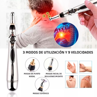 Foto 3 | Pluma Acupuntura Masajeador Electrico Kimhi Estimulador Muscular Acero Inoxidable Para El Alivio Del Dolor Y La