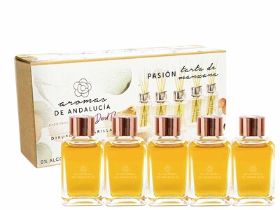 Foto 1 | Kit Difusor de Varillas Andalucía con 5 Esencias de 30 ml c/u Aroma Tarta de Manzana