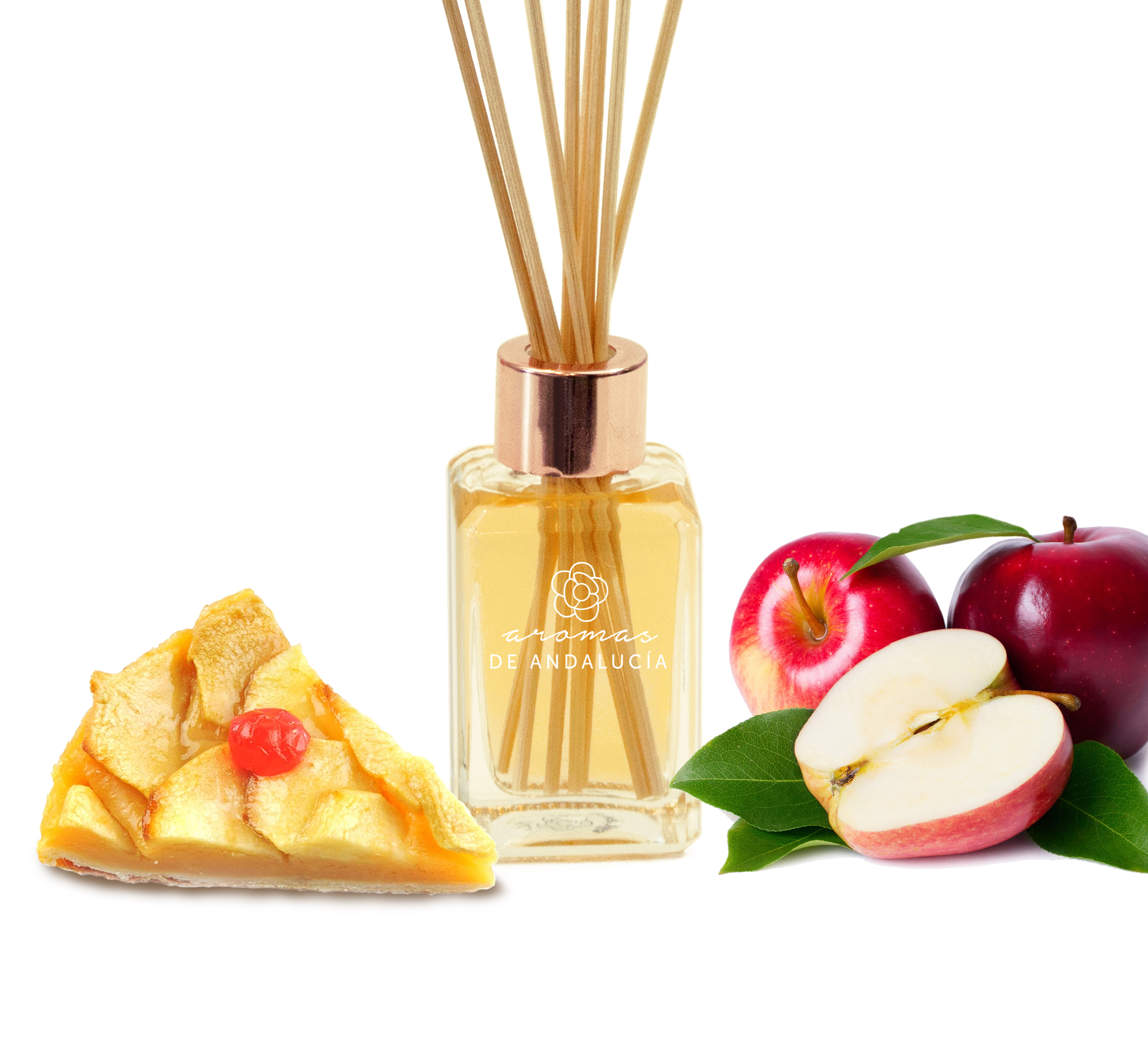 Foto 4 pulgar | Kit Difusor de Varillas Andalucía con 5 Esencias de 30 ml c/u Aroma Tarta de Manzana