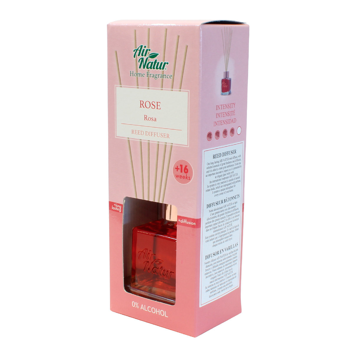 Foto 3 pulgar | Difusor de Varillas Air Natur Home Esencia con 100 ml Aroma a Rosa