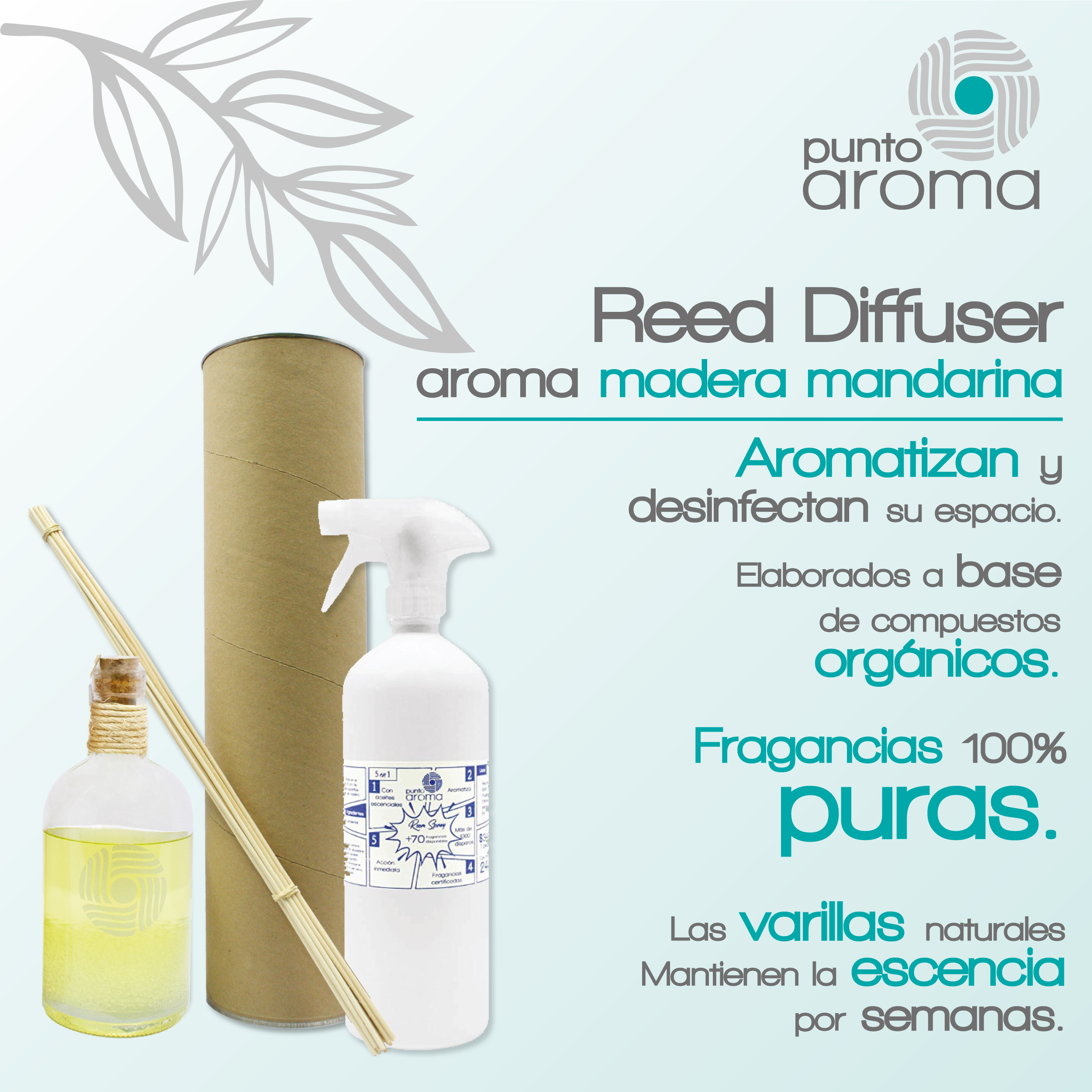 Foto 3 pulgar | Aromatizante de Ambiente Punto Aroma Madera Mandarina Reed Diffuser Extra Grande