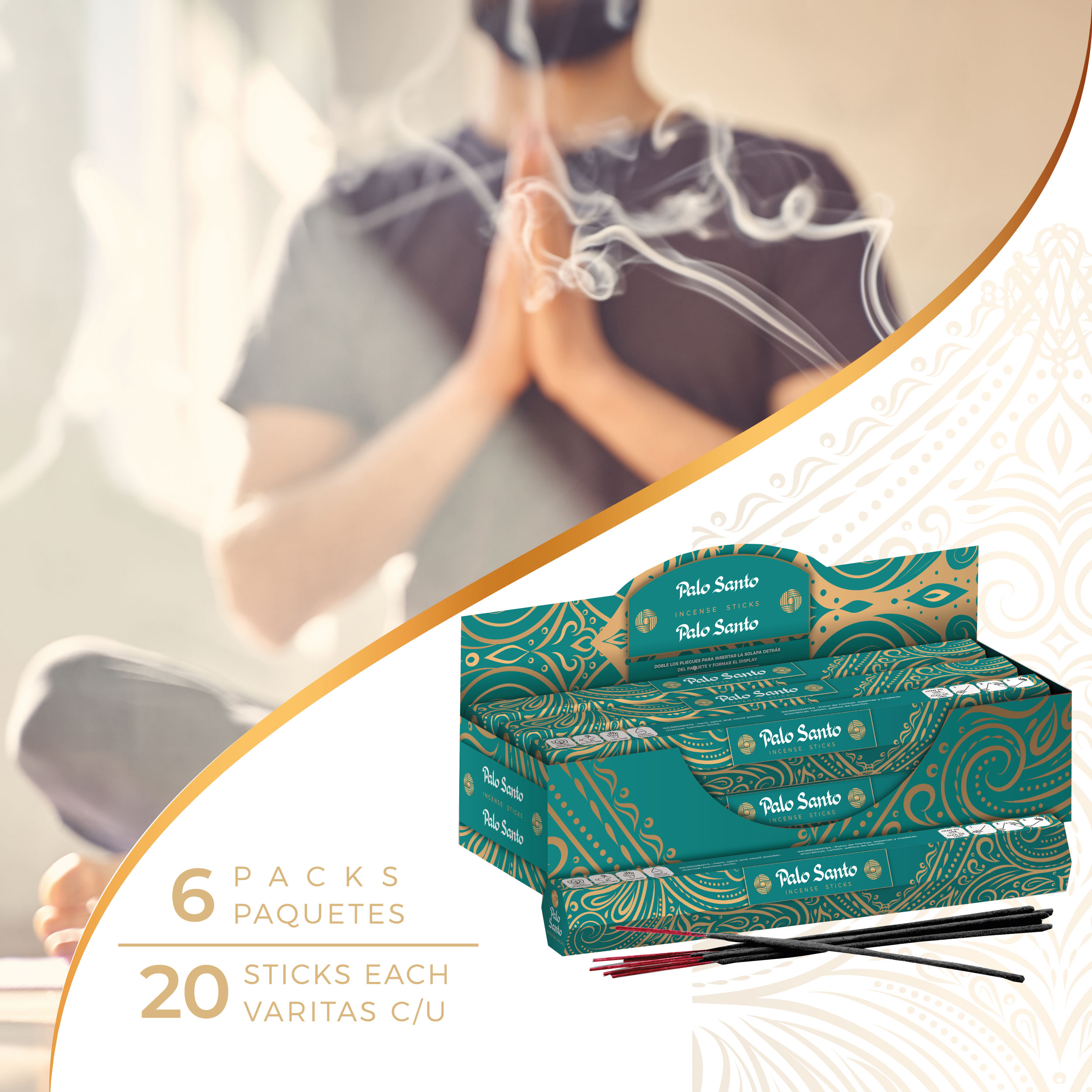 Foto 4 pulgar | Incienso con Aroma Premium Punto Aroma Palo Santo 120 Unidades