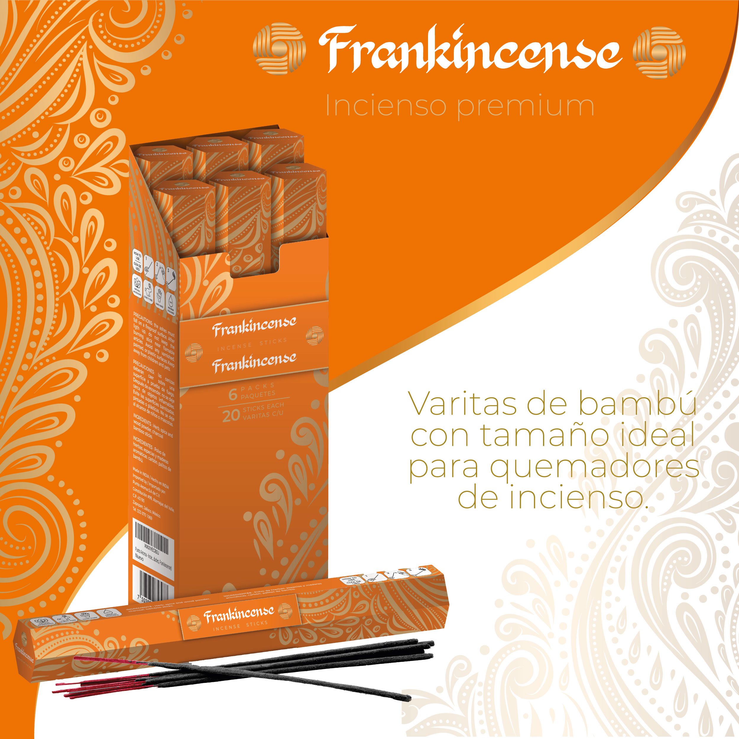 Foto 3 pulgar | Incienso con Aroma Premium Punto Aroma Frankincense 120 Unidades