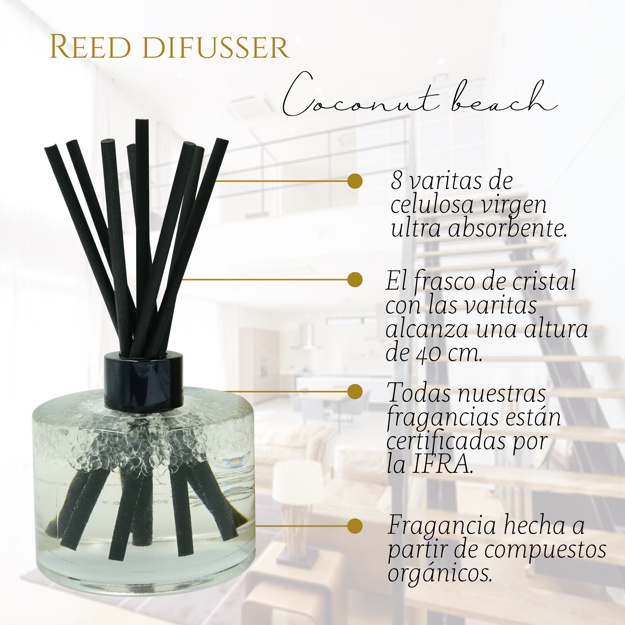 Foto 4 pulgar | Reed Diffuser Aromatizante de Ambiente Punto Aroma Coconut Beach