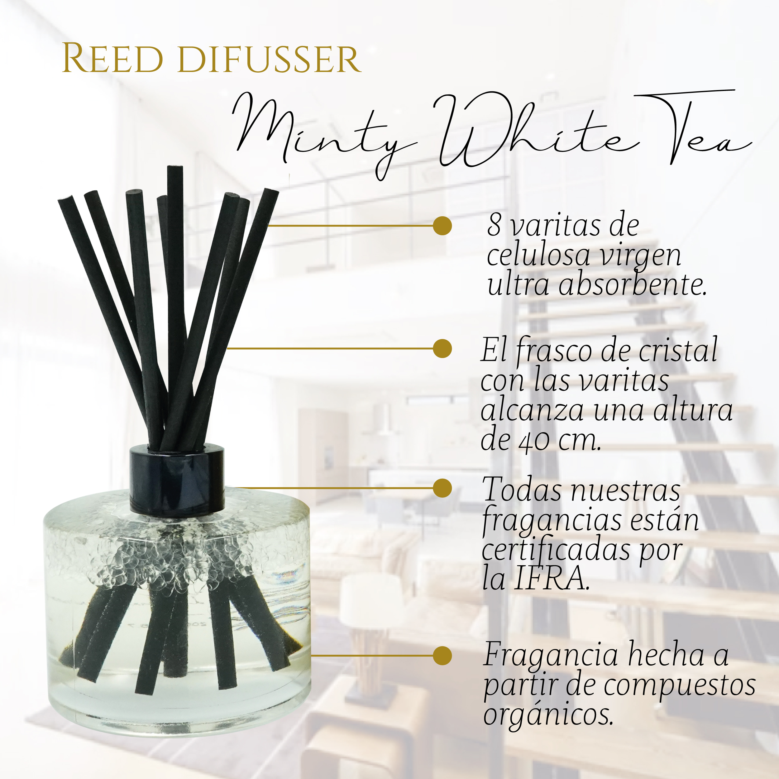 Foto 4 pulgar | Aromatizante de Ambiente Reed Diffuser - Punto Aroma - Minty White Tea