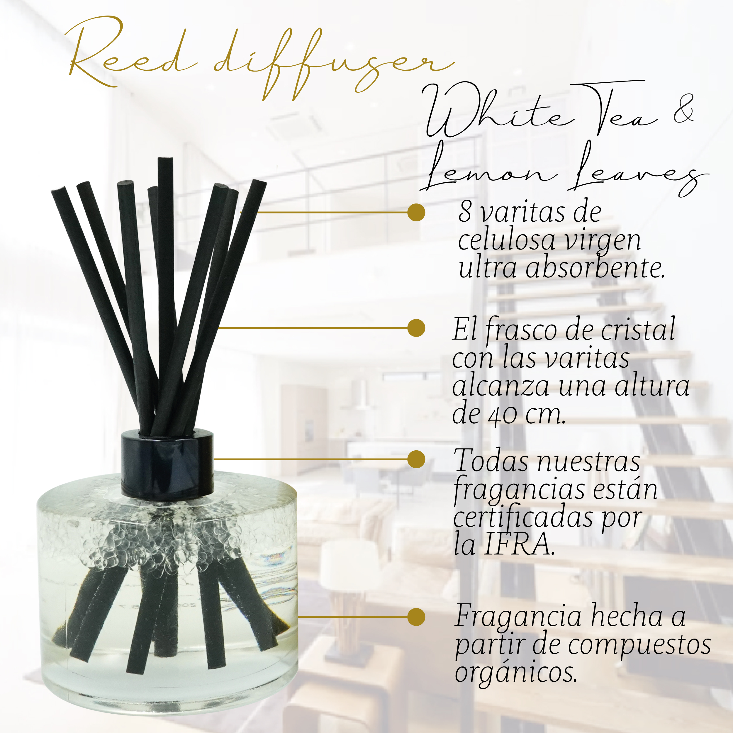 Foto 4 pulgar | Aromatizante de Ambiente Reed Diffuser - Punto Aroma - White Tea & Lemon Leaves