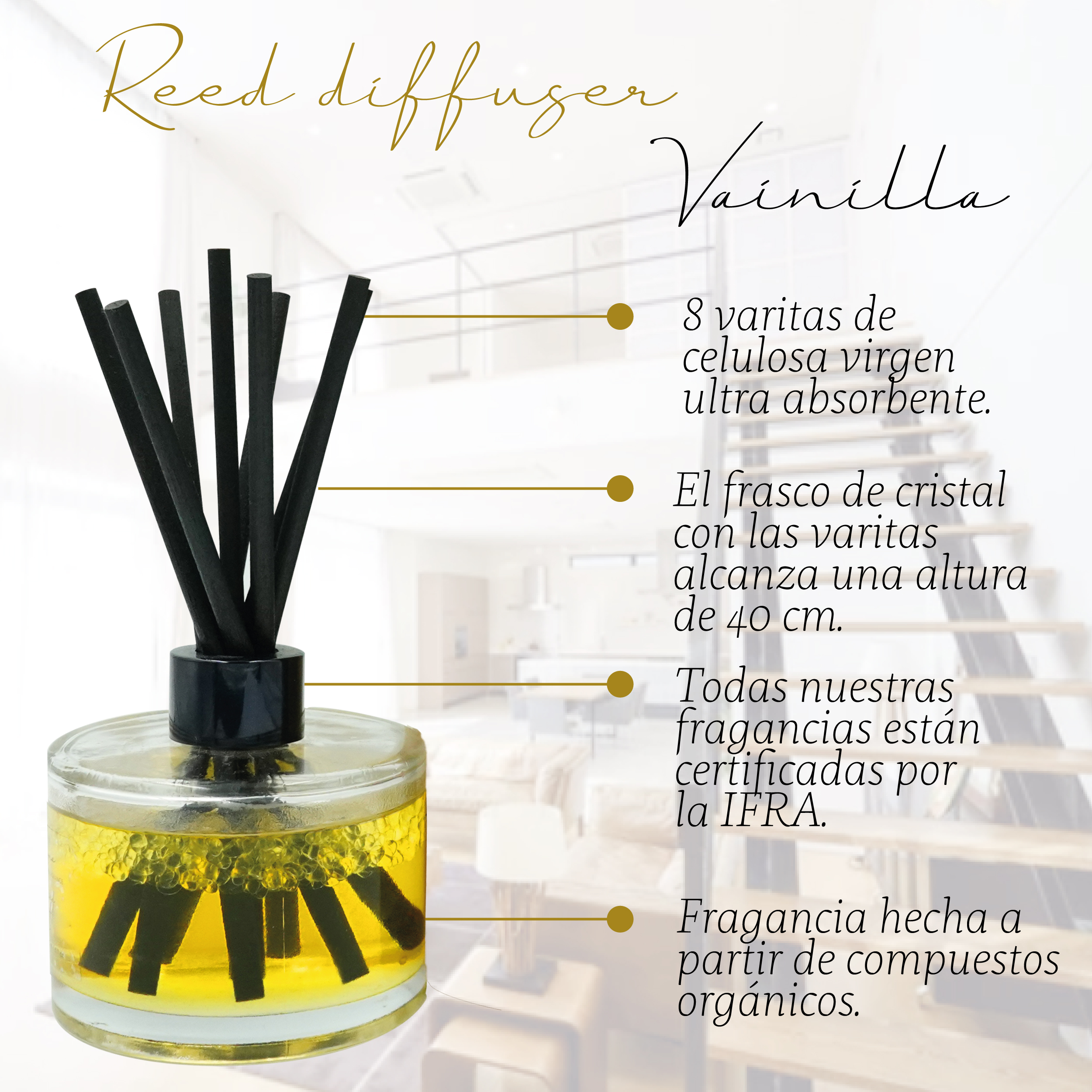 Foto 4 pulgar | Aromatizante de Ambiente Reed Diffuser - Punto Aroma - Vanilla