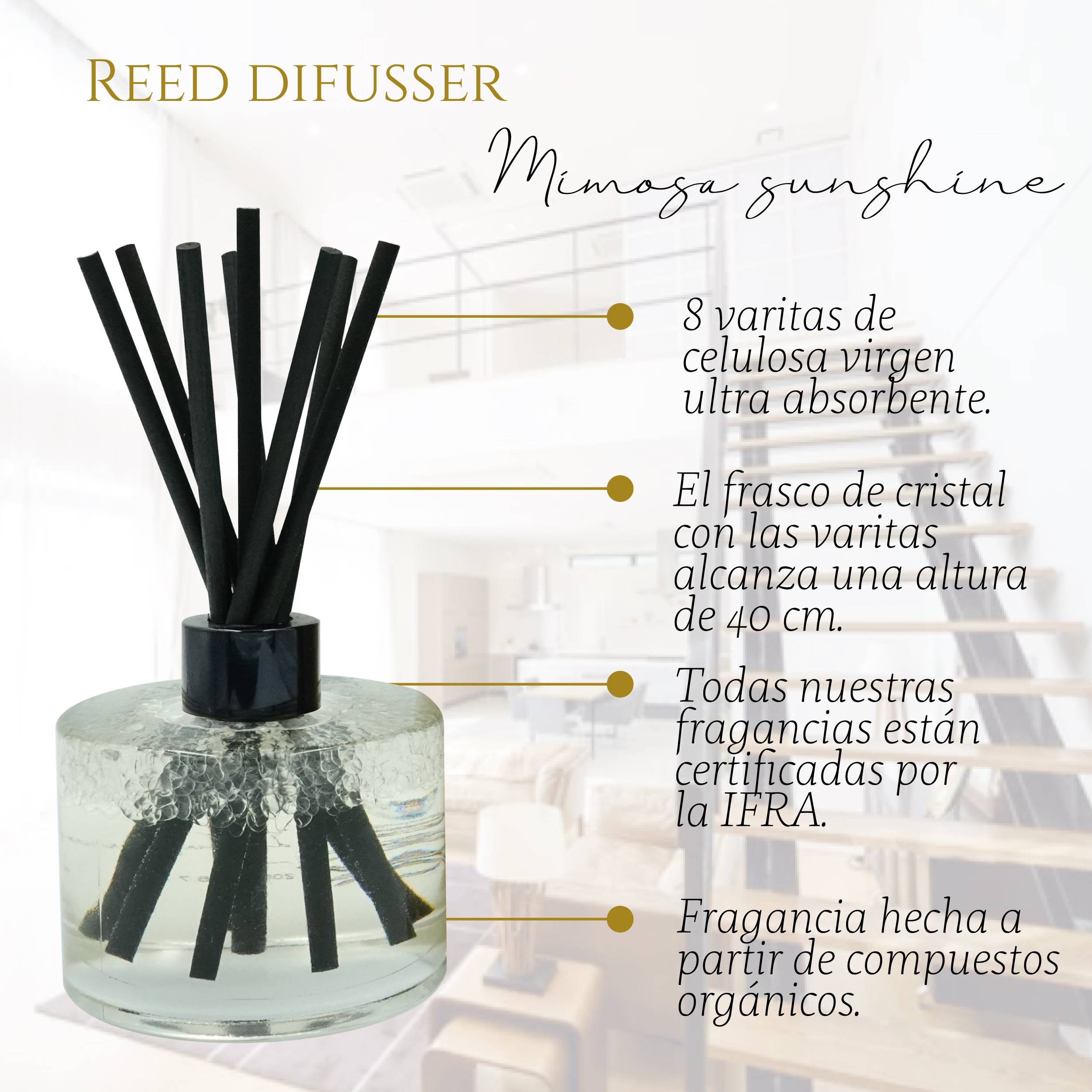 Foto 4 pulgar | Aromatizante de Ambiente Reed Diffuser - Punto Aroma - Mimosa Sunshine