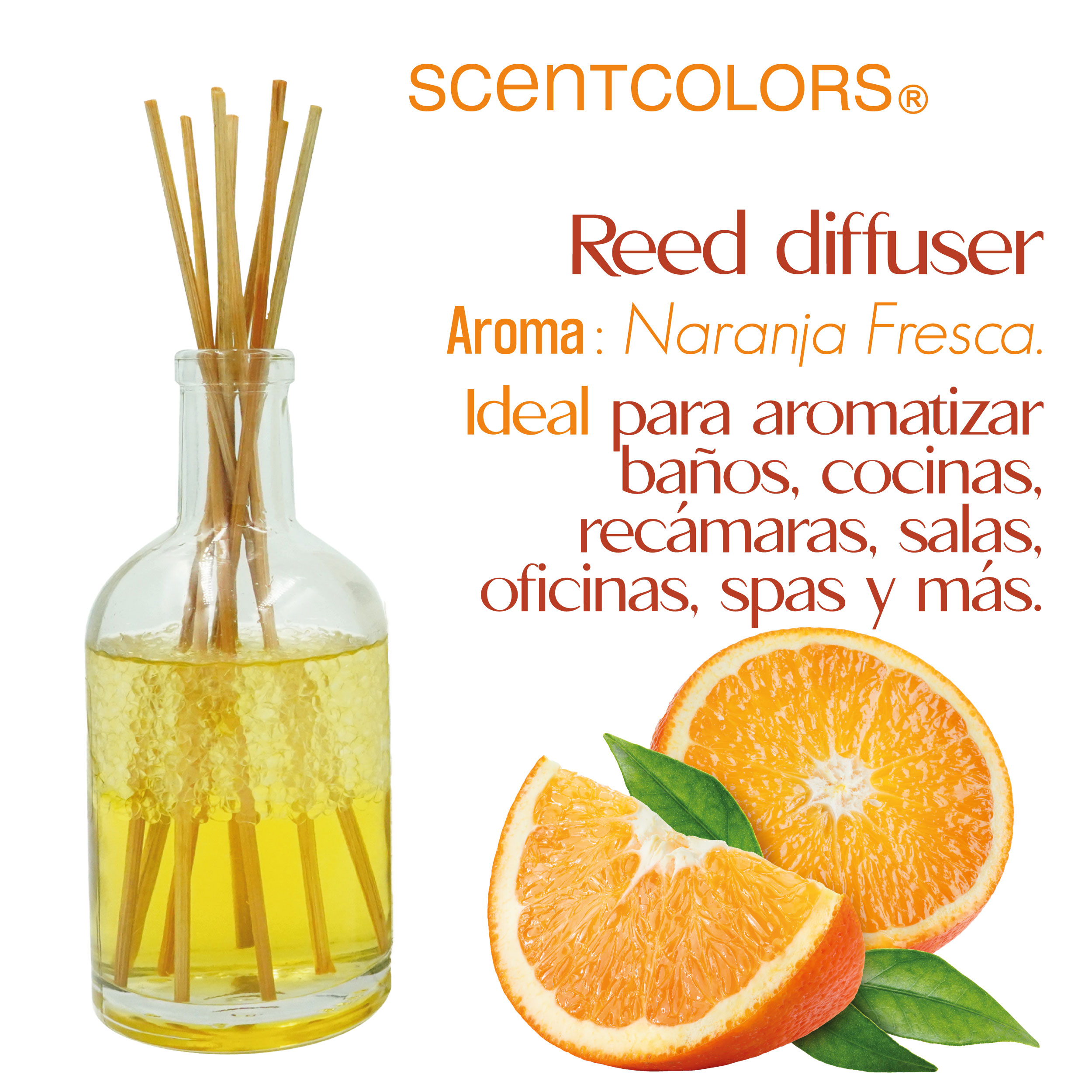 Foto 3 pulgar | Aromatizante de Ambiente Reed Diffuser - Scent Colors, Naranja Fresca