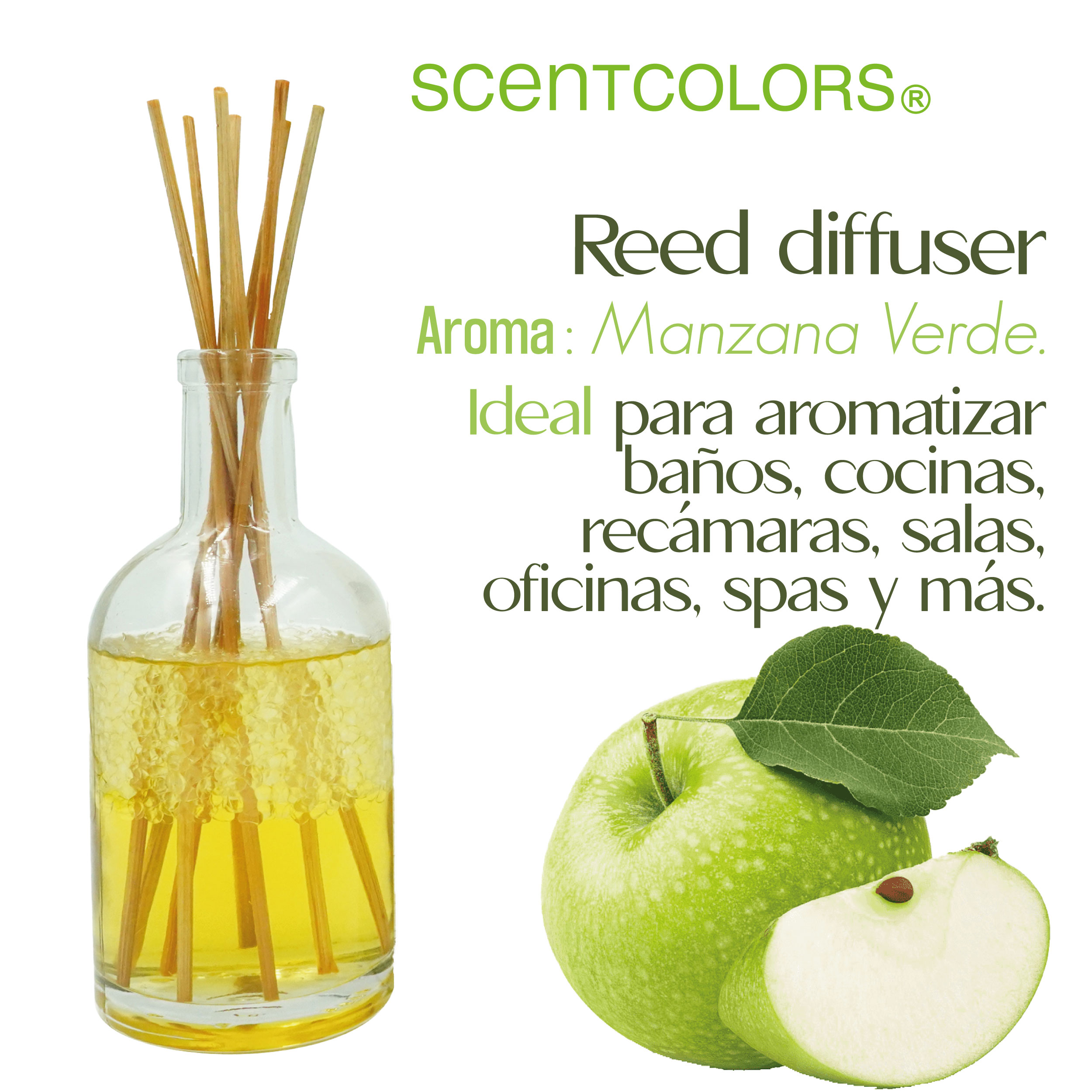 Foto 3 pulgar | Aromatizante de Ambiente Reed Diffuser - Scent Colors, Manzana Fresca