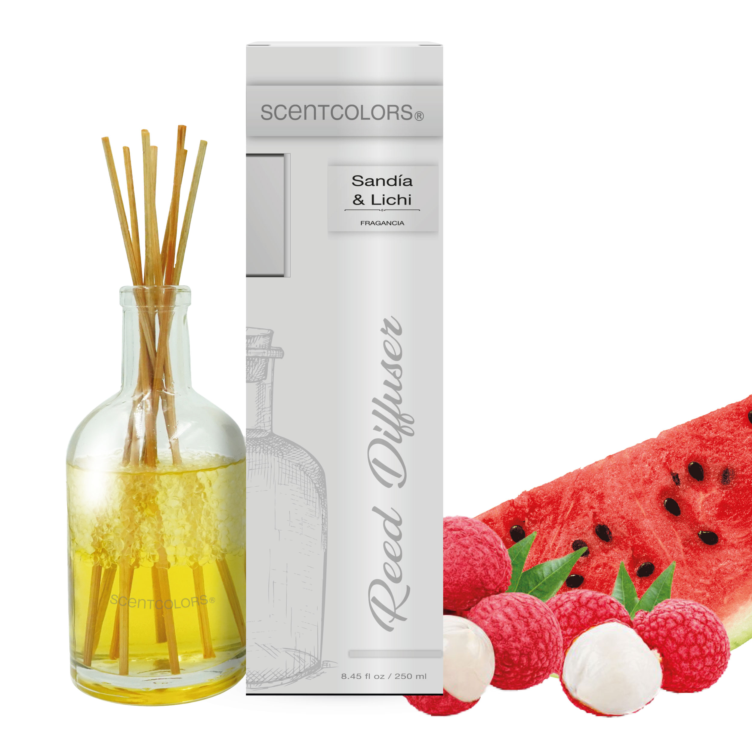 Aromatizante de Ambiente Reed Diffuser - Scent Colors, Sandía Lichi