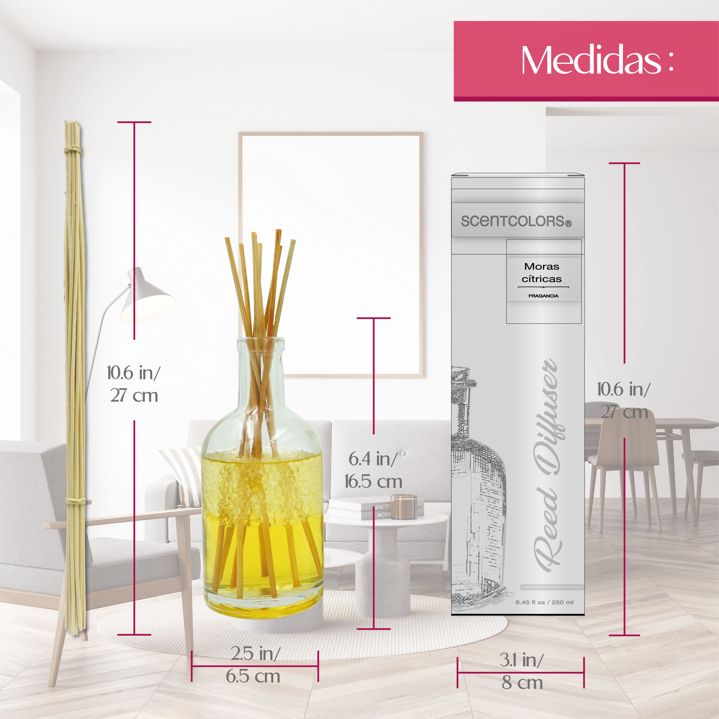 Foto 4 pulgar | Aromatizante de Ambiente Reed Diffuser - Scent Colors - Moras