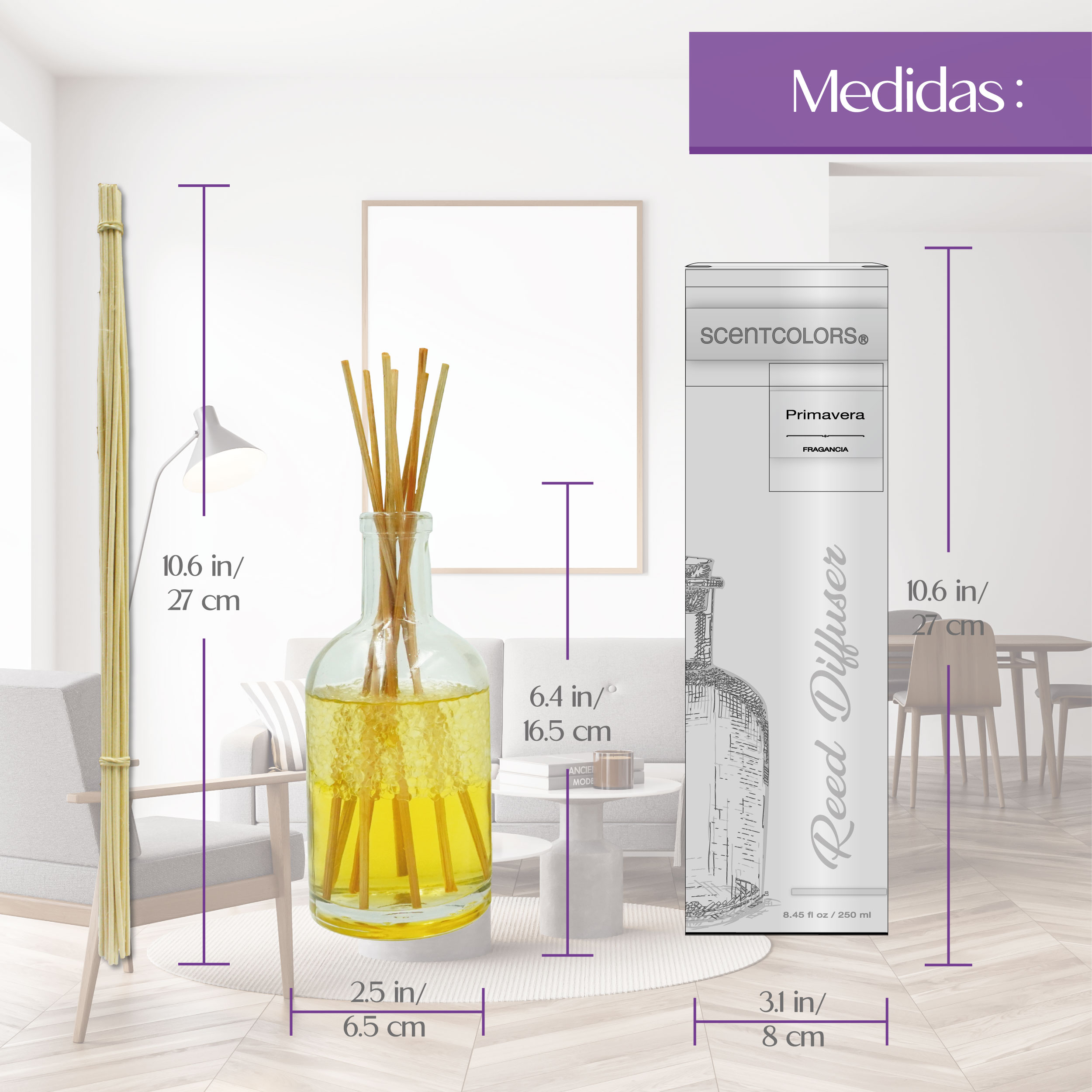 Foto 4 pulgar | Aromatizante de Ambiente Reed Diffuser - Scent Colors - Primavera