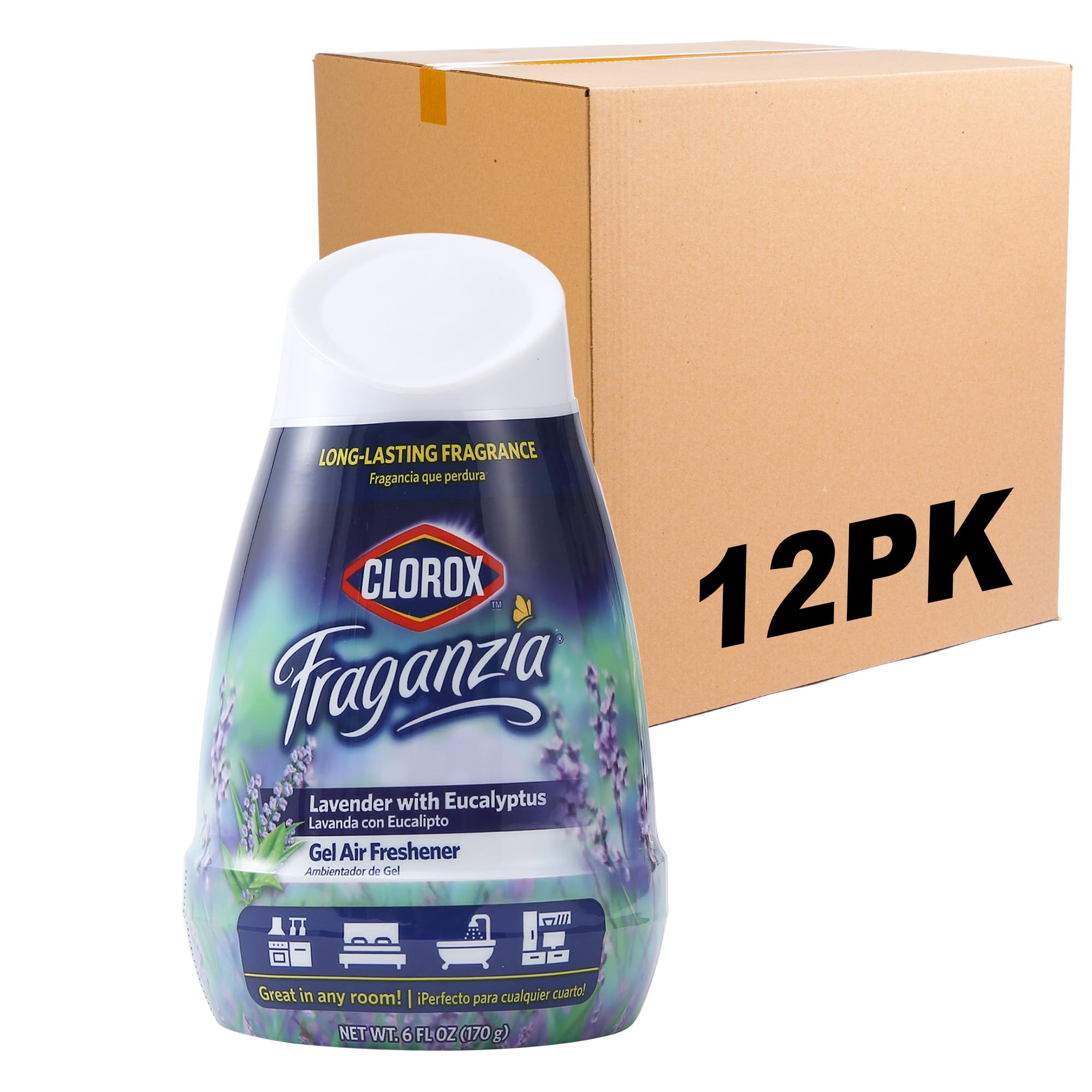 Foto 3 pulgar | Ambientador en Gel Clorox Fraganzia Lavanda con Eucalipto 180 ml 12 Piezas - Venta Internacional