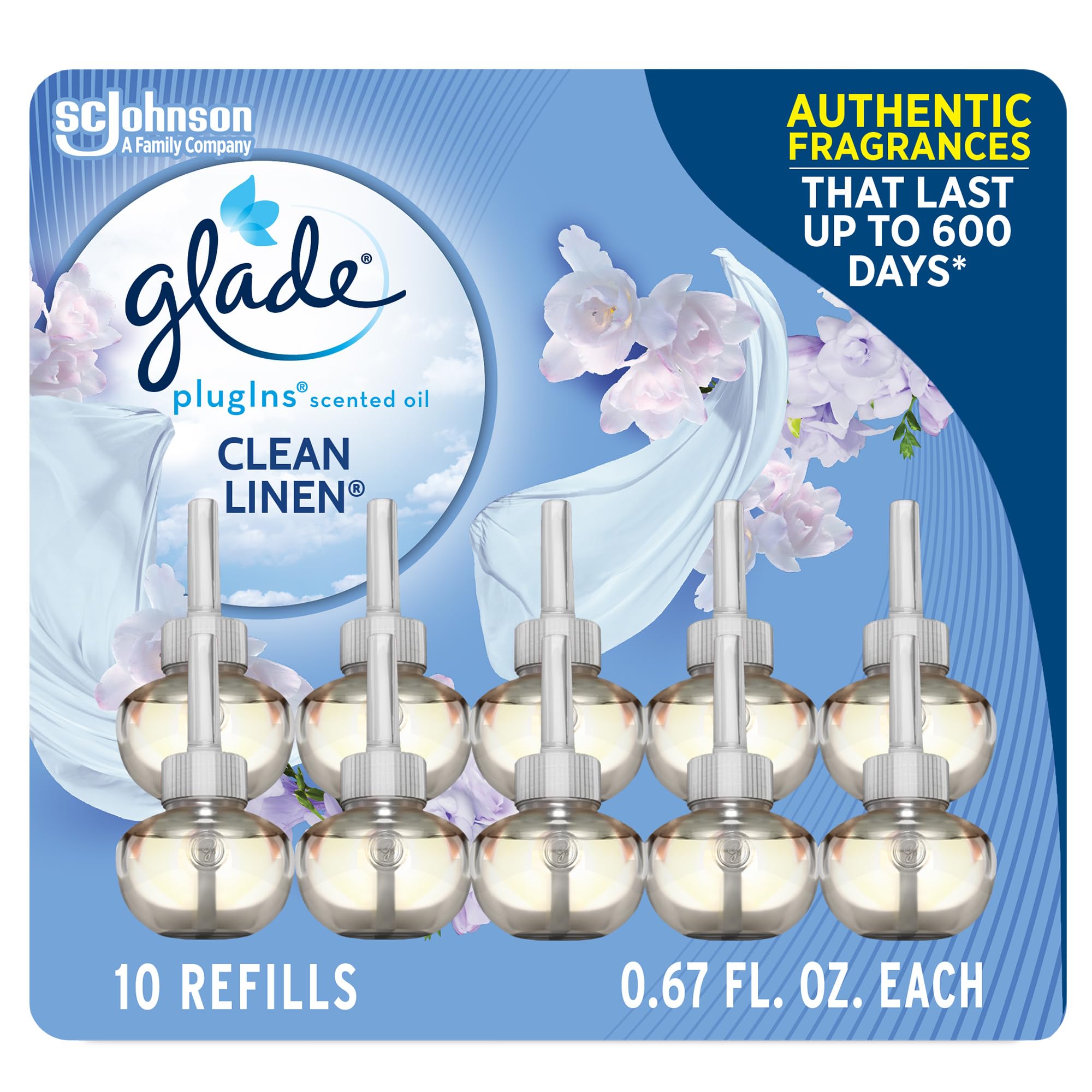 Foto 1 | Ambientador Glade Plugins De Lino Perfumado Con Aceite, 10 X 20 Ml - Venta Internacional.