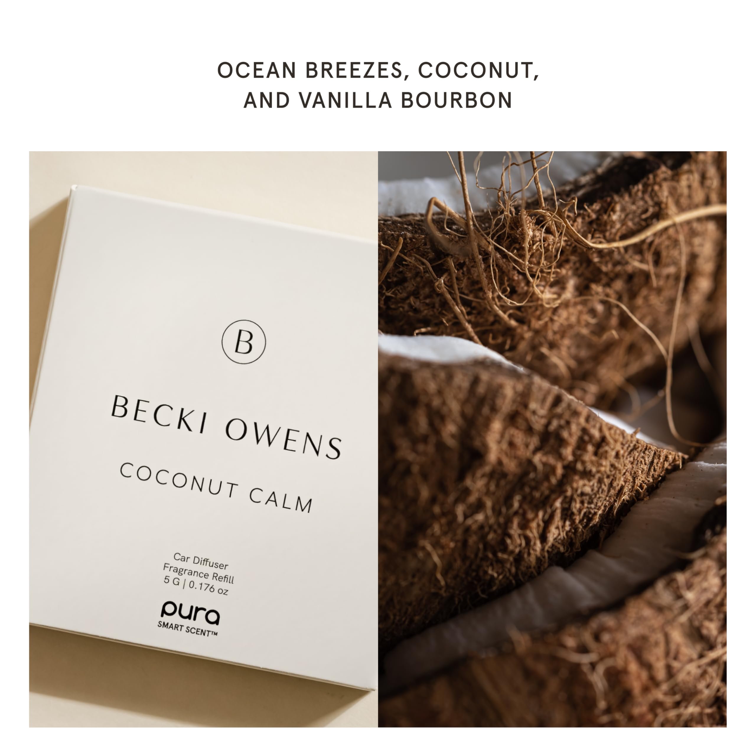 Foto 7 pulgar | Recambio Con Aroma Para Coche Pura And Becki Owens Coconut Calm, 30 Ml - Venta Internacional.