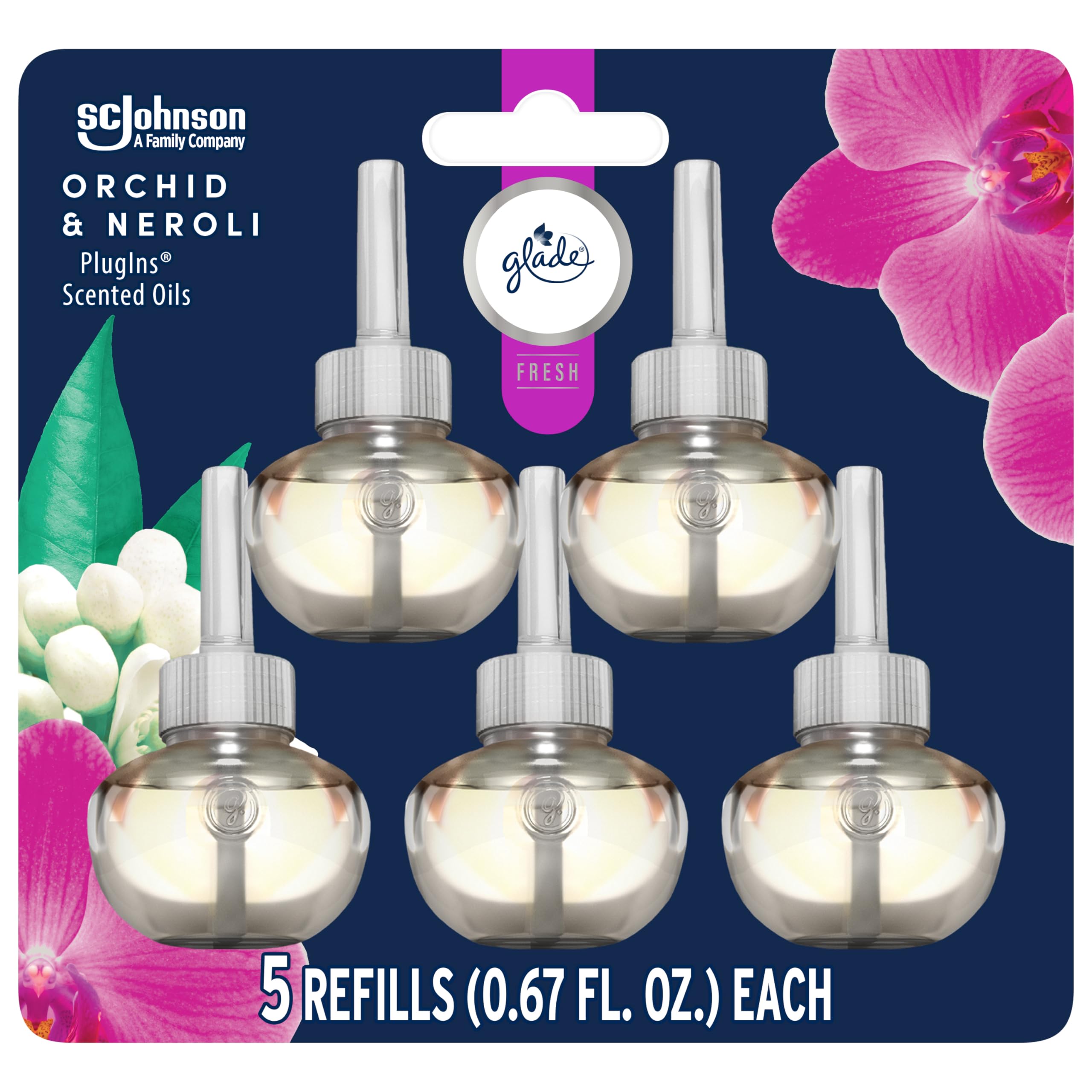 Foto 2 pulgar | Refrescos Glade Plugins Para Ambientador Con Forma De Orquídea Y Neroli  99 Ml  Paquete De 5 - Venta Internacional.