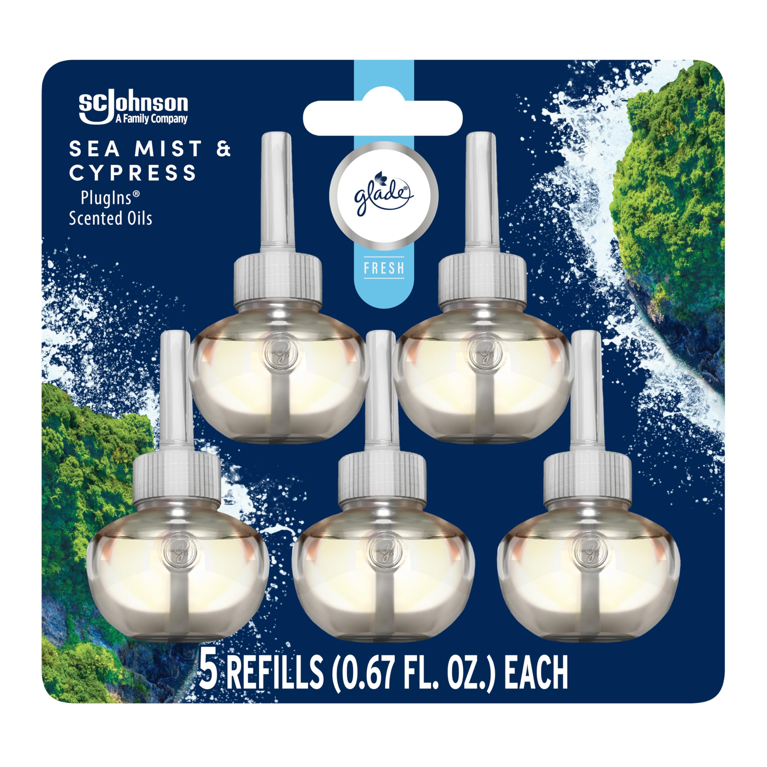 Foto 2 pulgar | Recambios Para Ambientador Glade Plugins Sea Mist & Cypress  20 Ml X 5 - Venta Internacional.