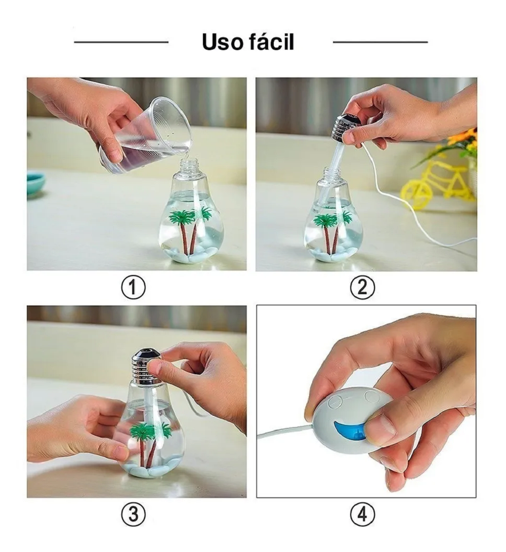 Foto 3 | Humidificador Difusor Malubero Transparente para Aromaterapia Foco Palmera