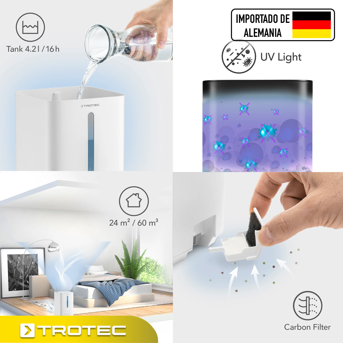 Foto 5 pulgar | Difusor Humidificador Trotec B3E 4,2 Litros Elegante