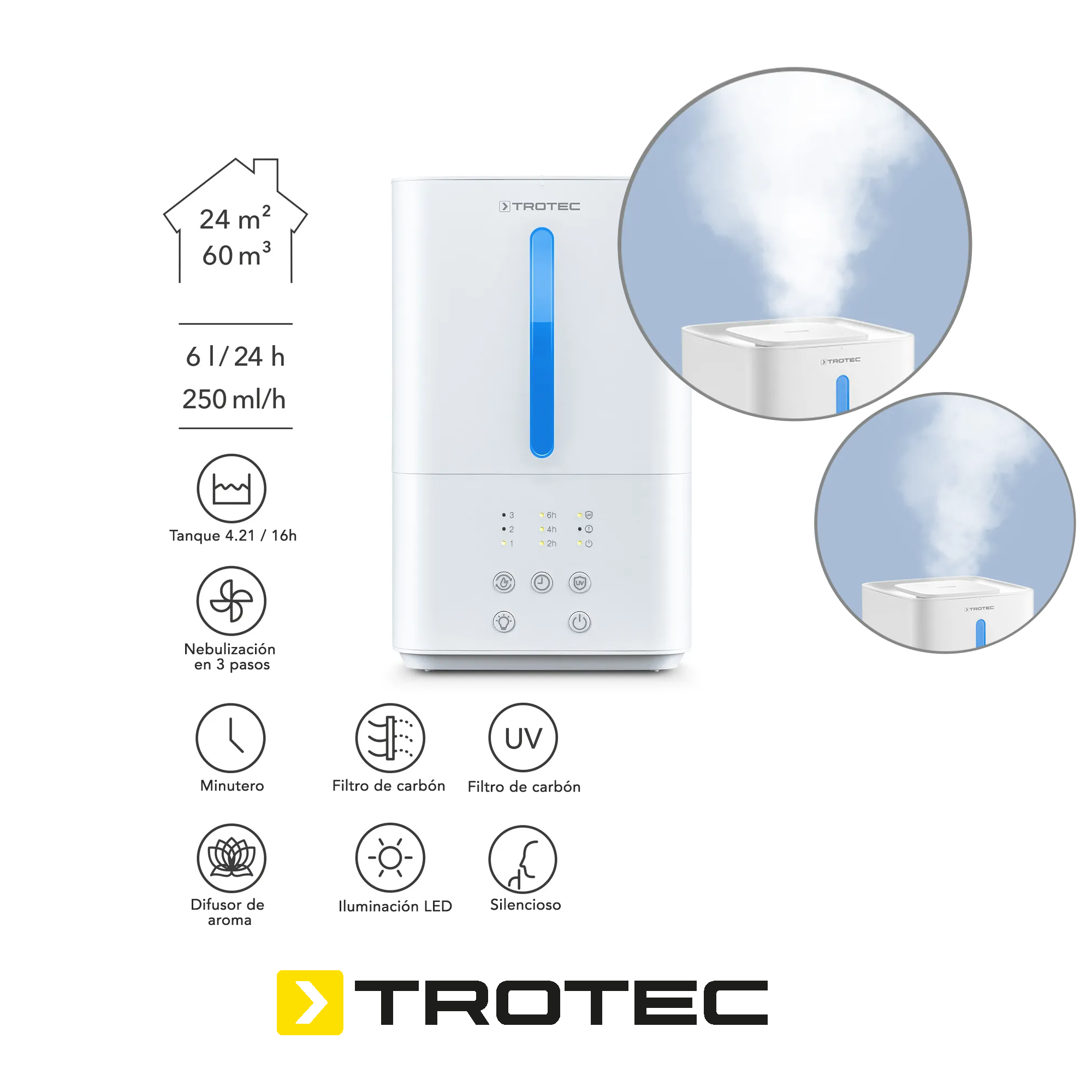 Foto 4 | Difusor Humidificador Trotec B3E 4,2 Litros Elegante