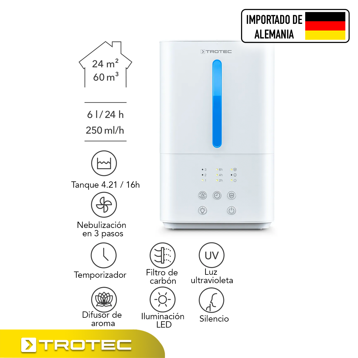 Foto 7 | Difusor Humidificador Trotec B3E 4,2 Litros Elegante